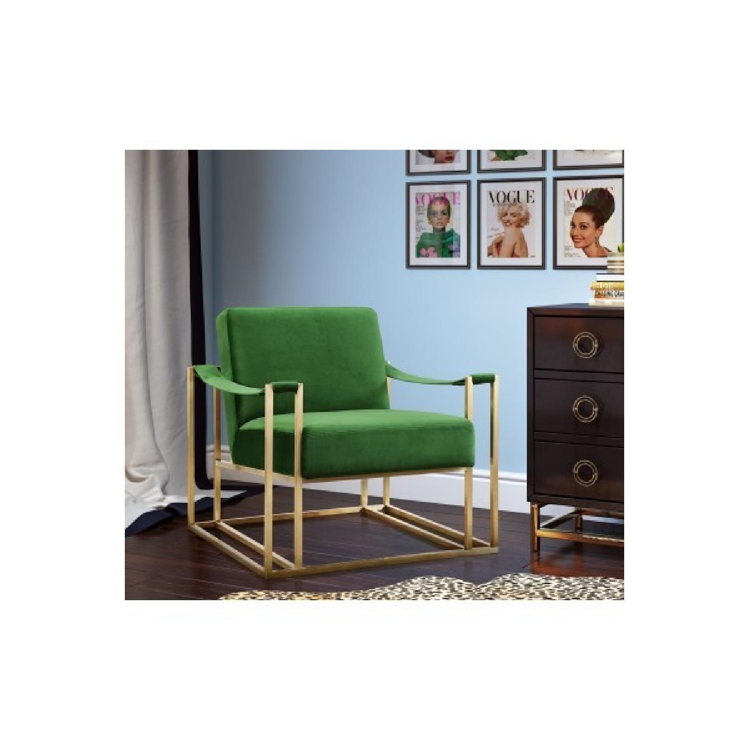 TOV Furniture Baxter Green Velvet Chair - image-1