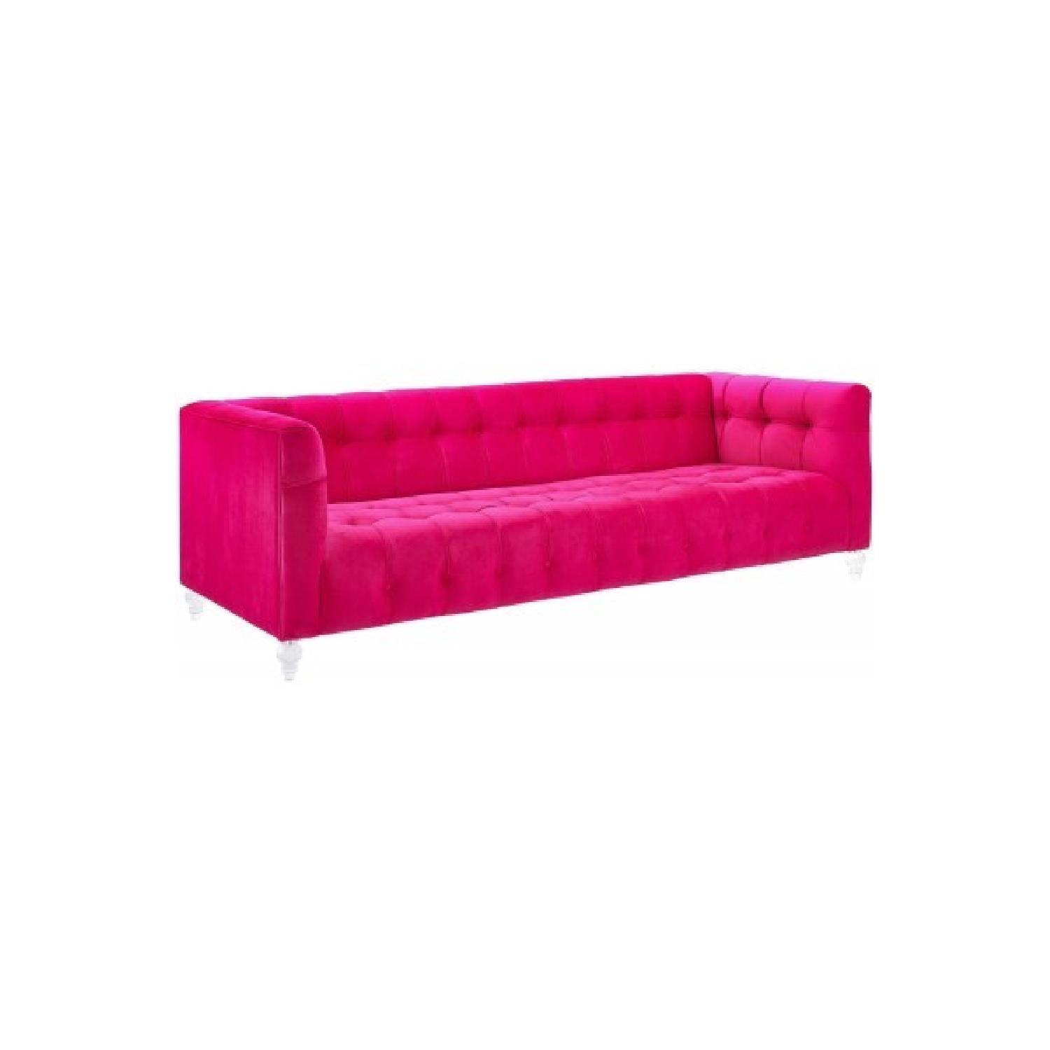 TOV Furniture Bea Pink Velvet Sofa - image-2