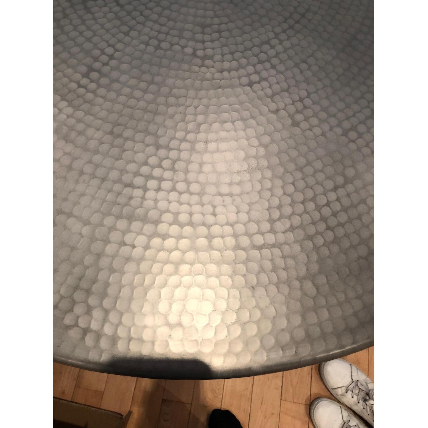 Arhaus Hammered Zinc Alloy Top Dining Table w/ Edison Base - image-2