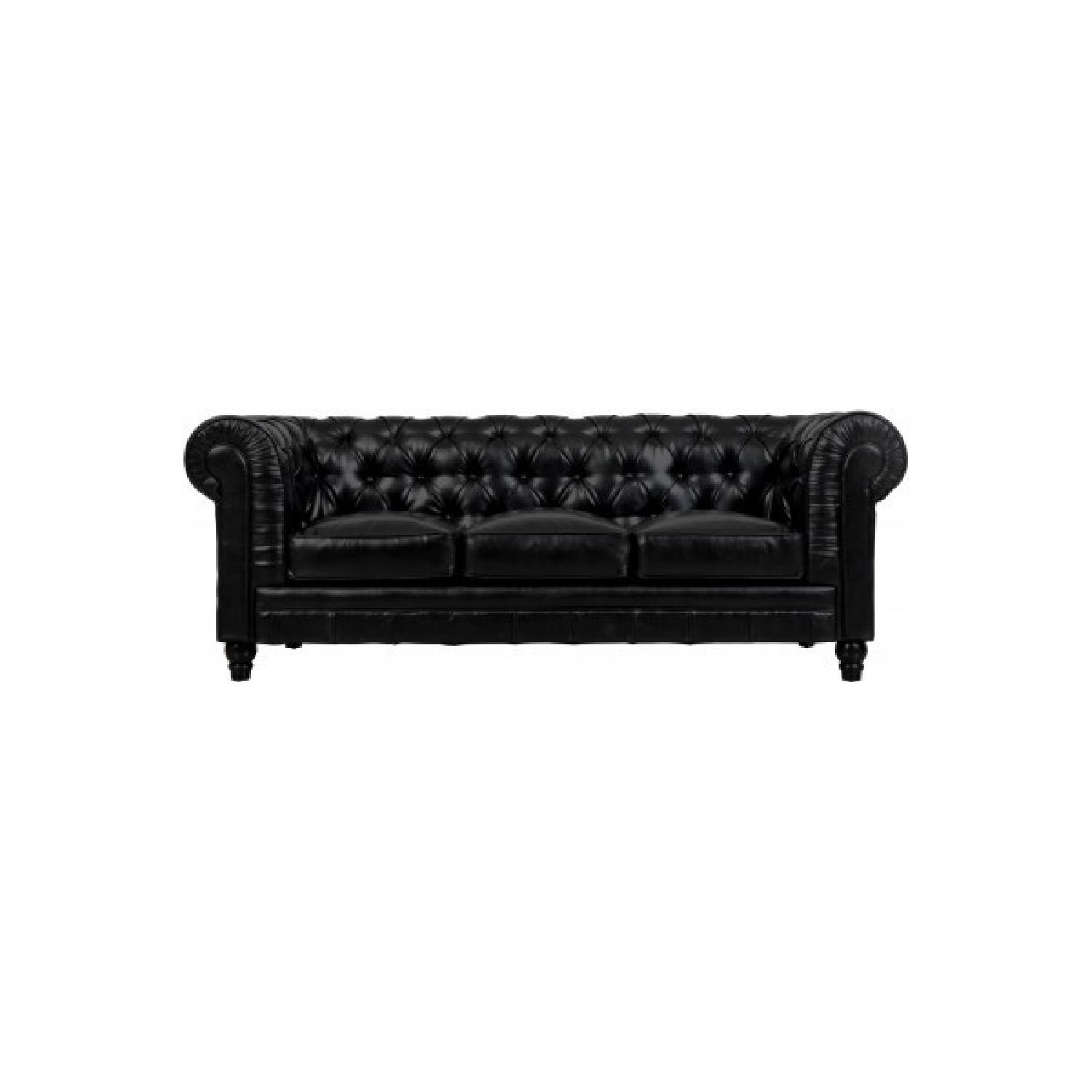 TOV Furniture Zahara Black Leather Sofa - image-1