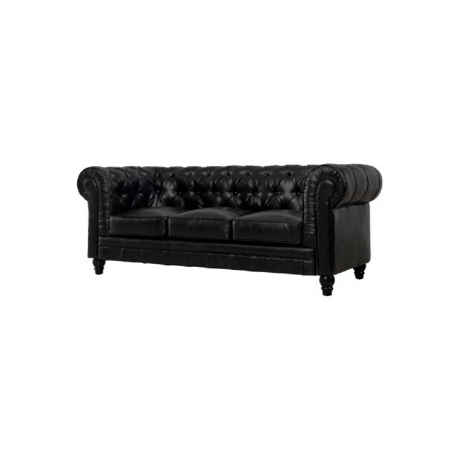TOV Furniture Zahara Black Leather Sofa - image-0