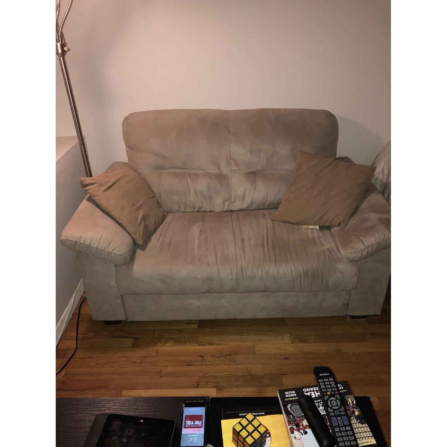 Ikea Tan Suede Loveseat - image-3