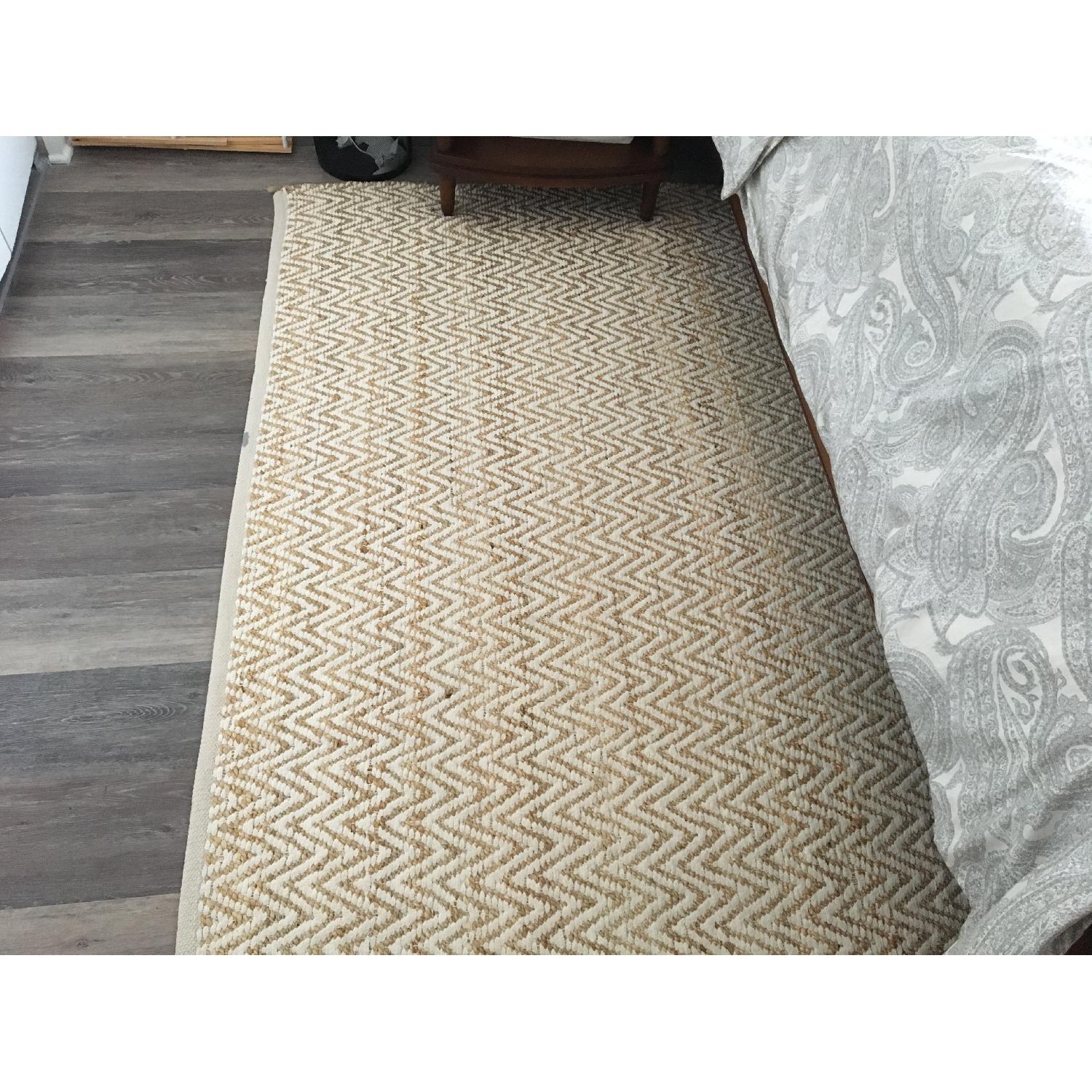 West Elm Jute Chenille Herringbone Area Rug - image-5