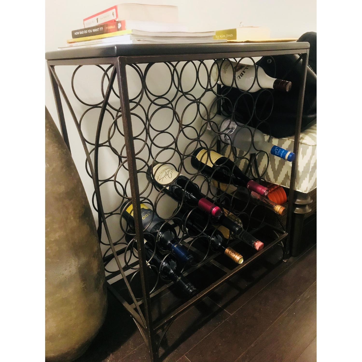 Pier 1 Iron Wine Rack w Granite Top