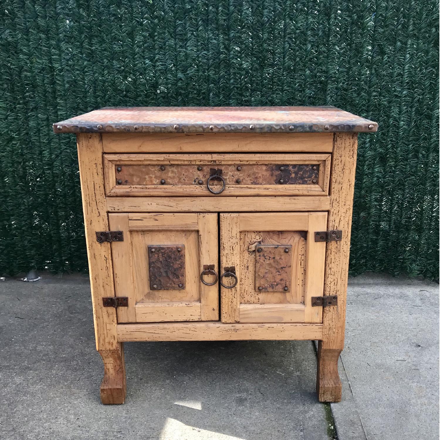 ABC Carpet & Home Copper-Top Handmade Mexican Wood SideTable - image-5