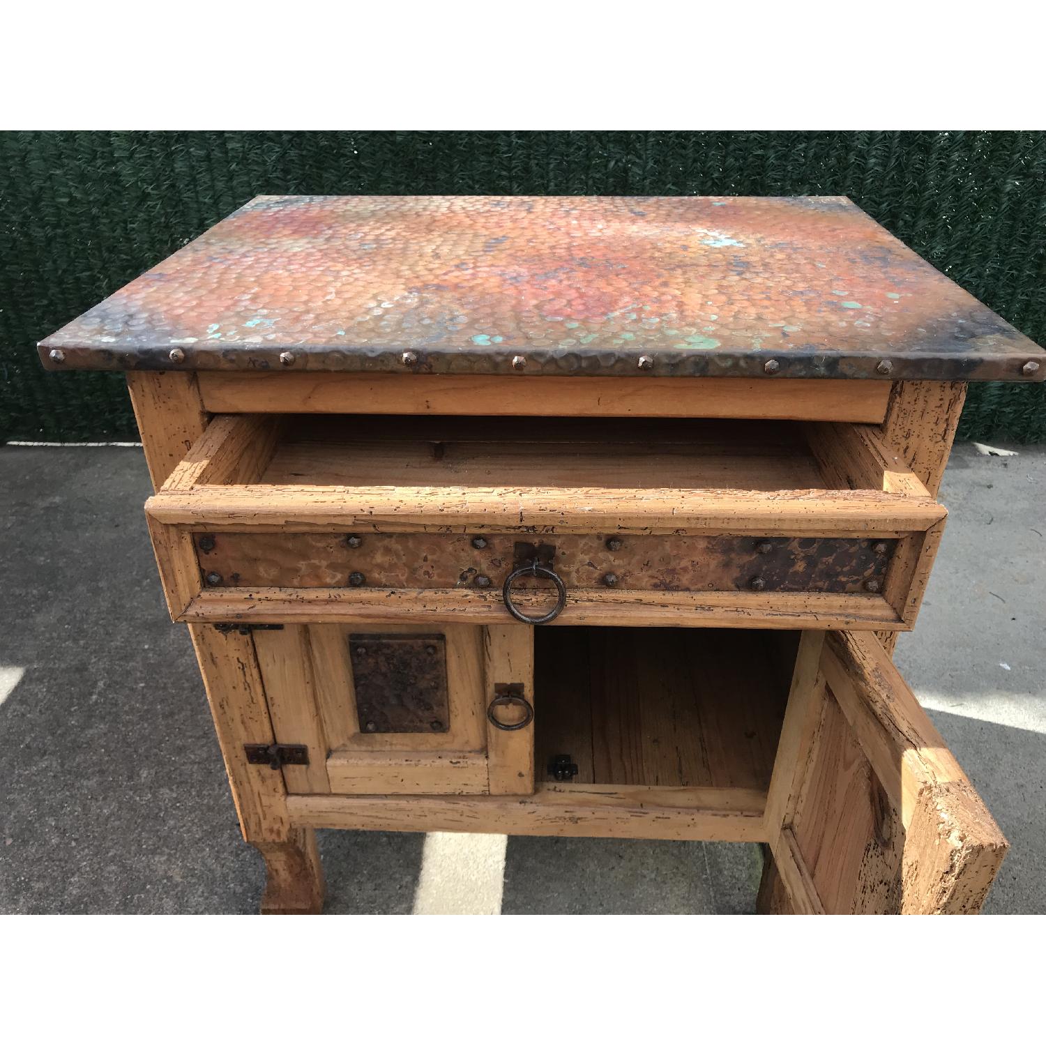 ABC Carpet & Home Copper-Top Handmade Mexican Wood SideTable - image-6