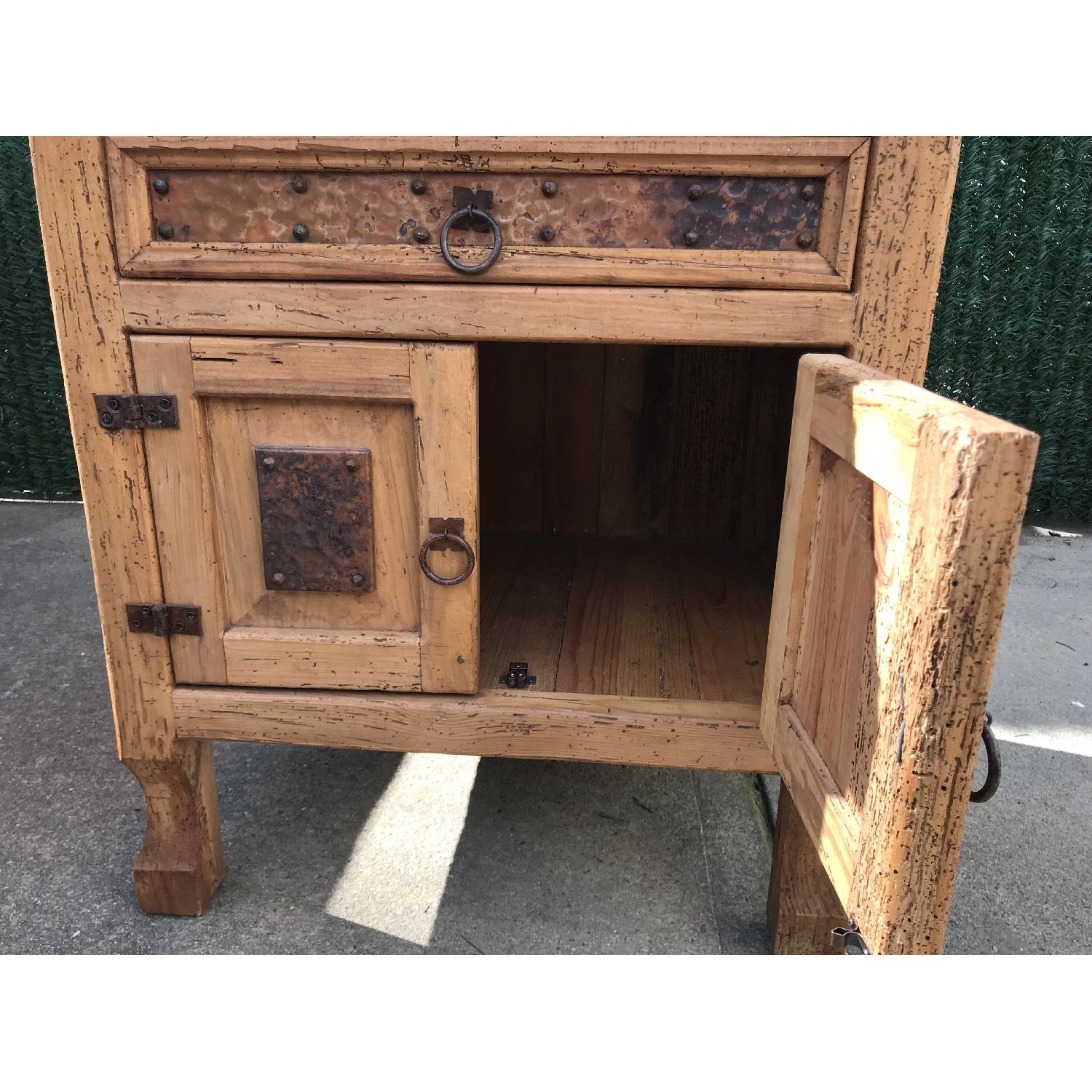 ABC Carpet & Home Copper-Top Handmade Mexican Wood SideTable - image-8