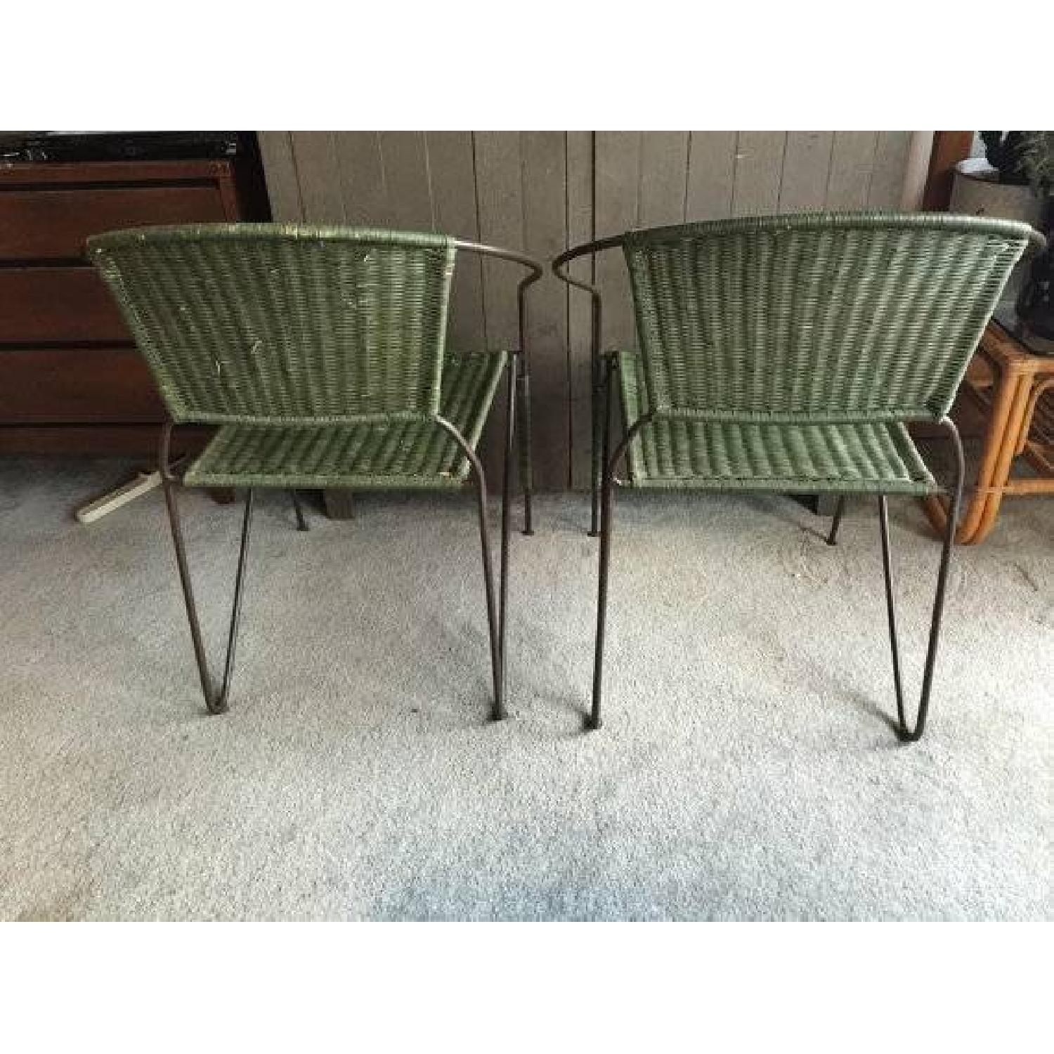 Vintage Green Rattan Mid-Century Modern Chair - image-1