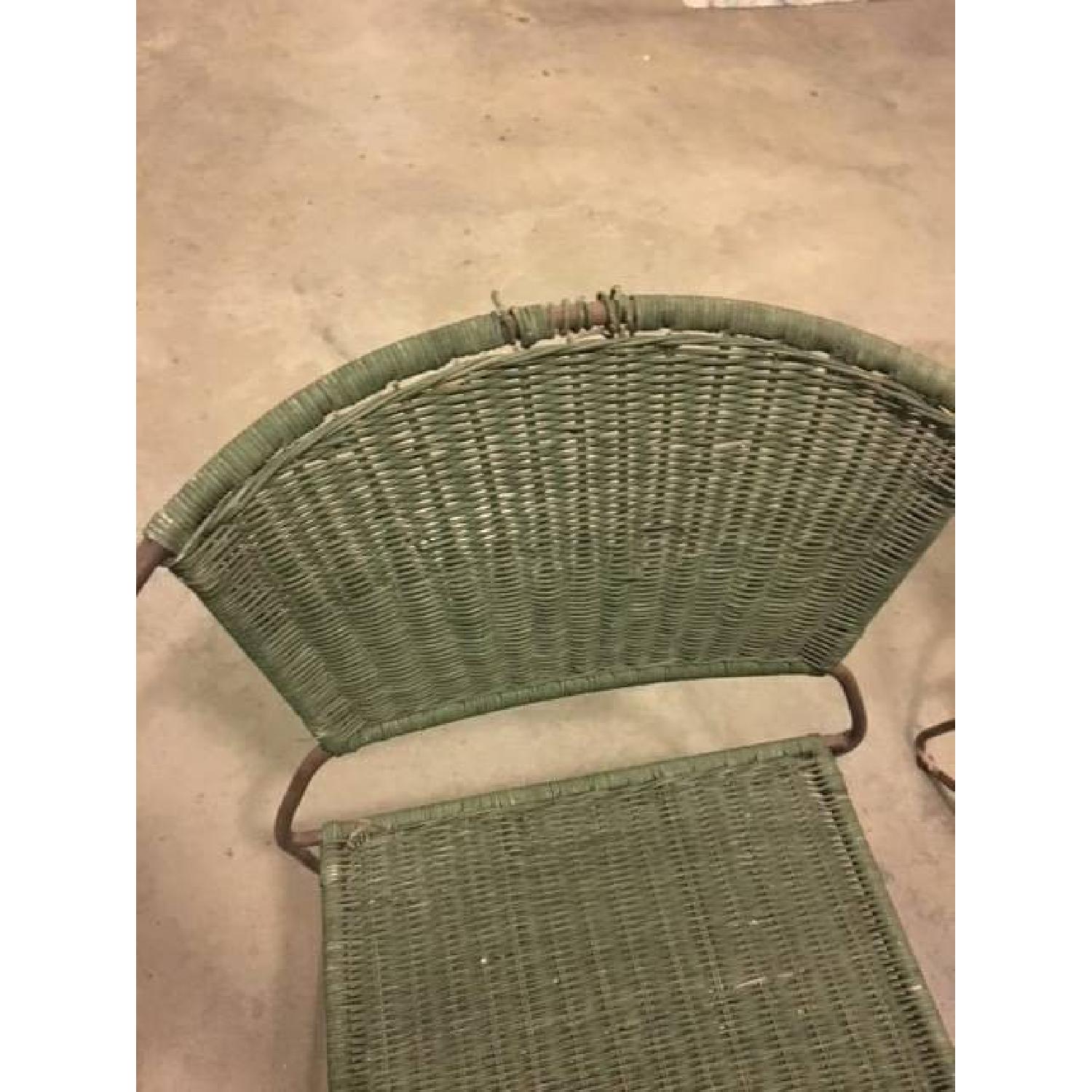 Vintage Green Rattan Mid-Century Modern Chair - image-4