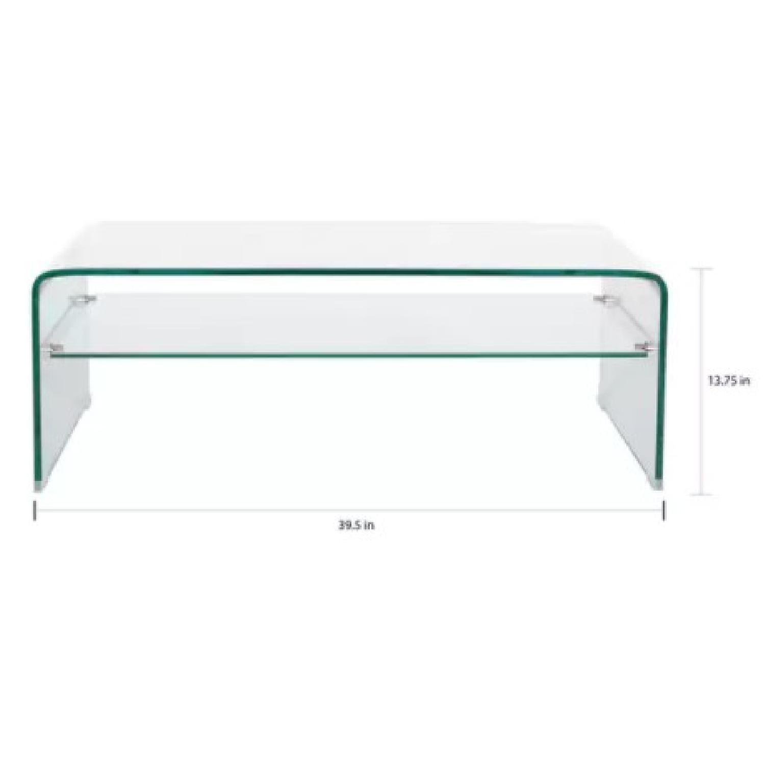 Christopher Knight Home Ramona Glass Coffee Table w/ Shelf - image-1