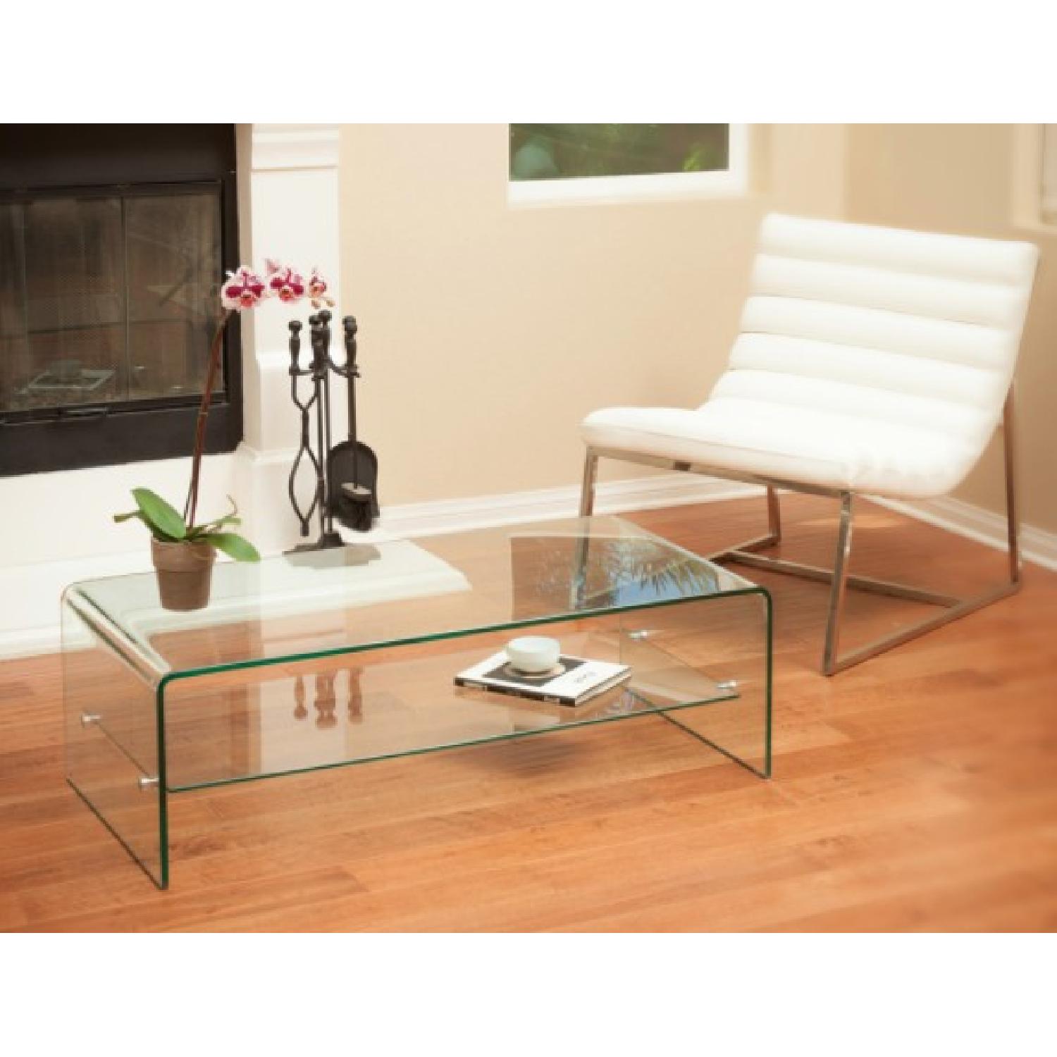 Christopher Knight Home Ramona Glass Coffee Table w/ Shelf - image-2