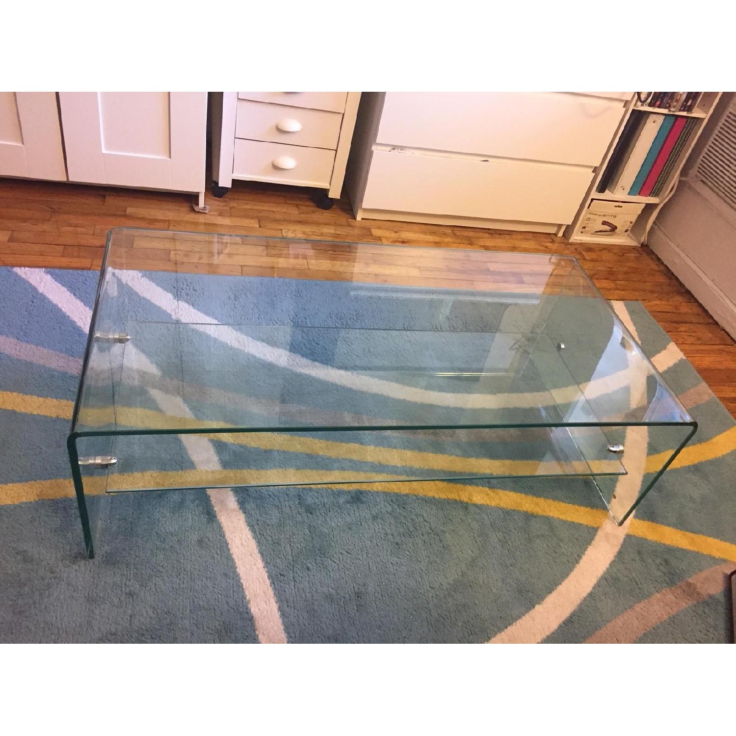 Christopher Knight Home Ramona Glass Coffee Table w/ Shelf - image-3