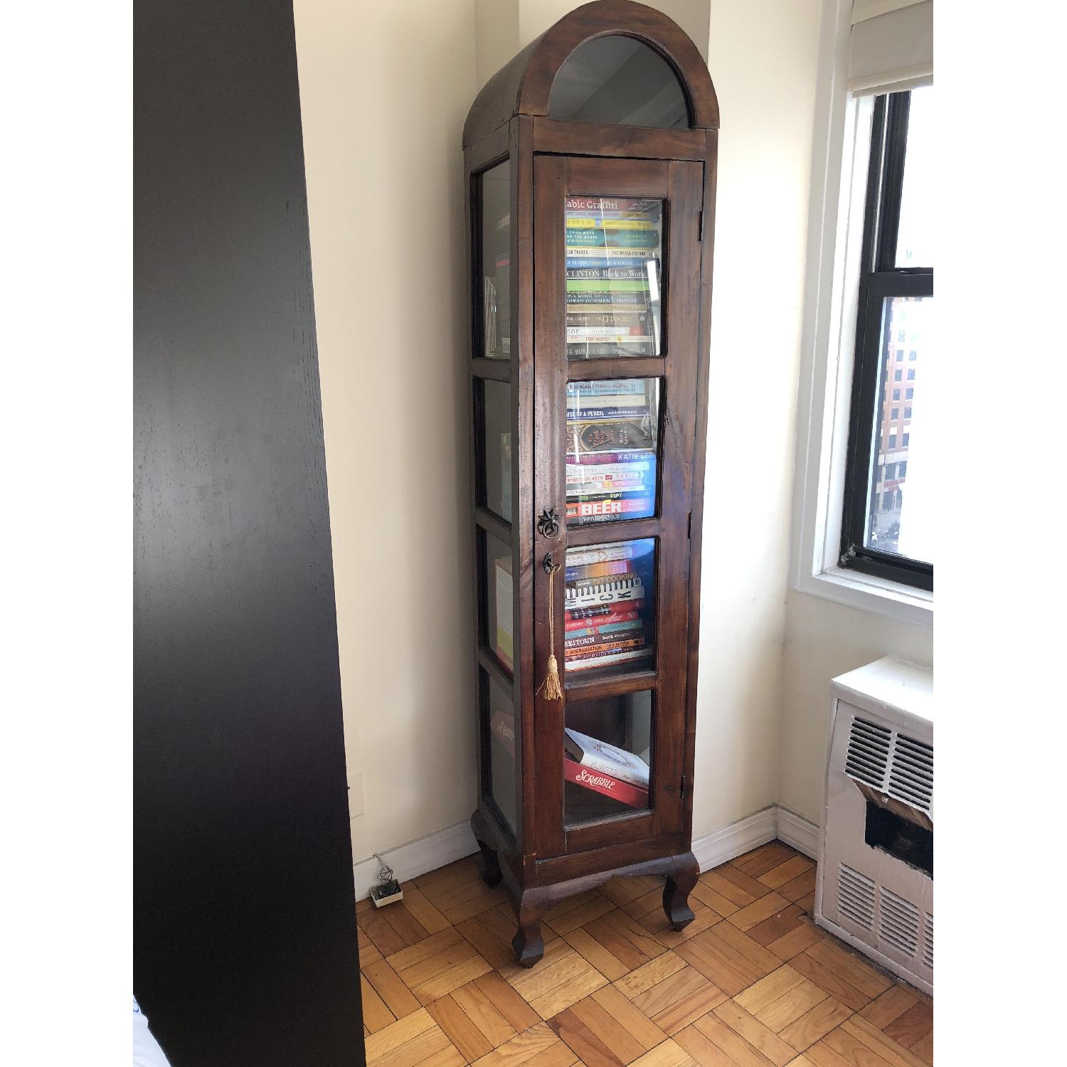 Vintage Sam Wood Bookshelf w/ Glass Door - AptDeco