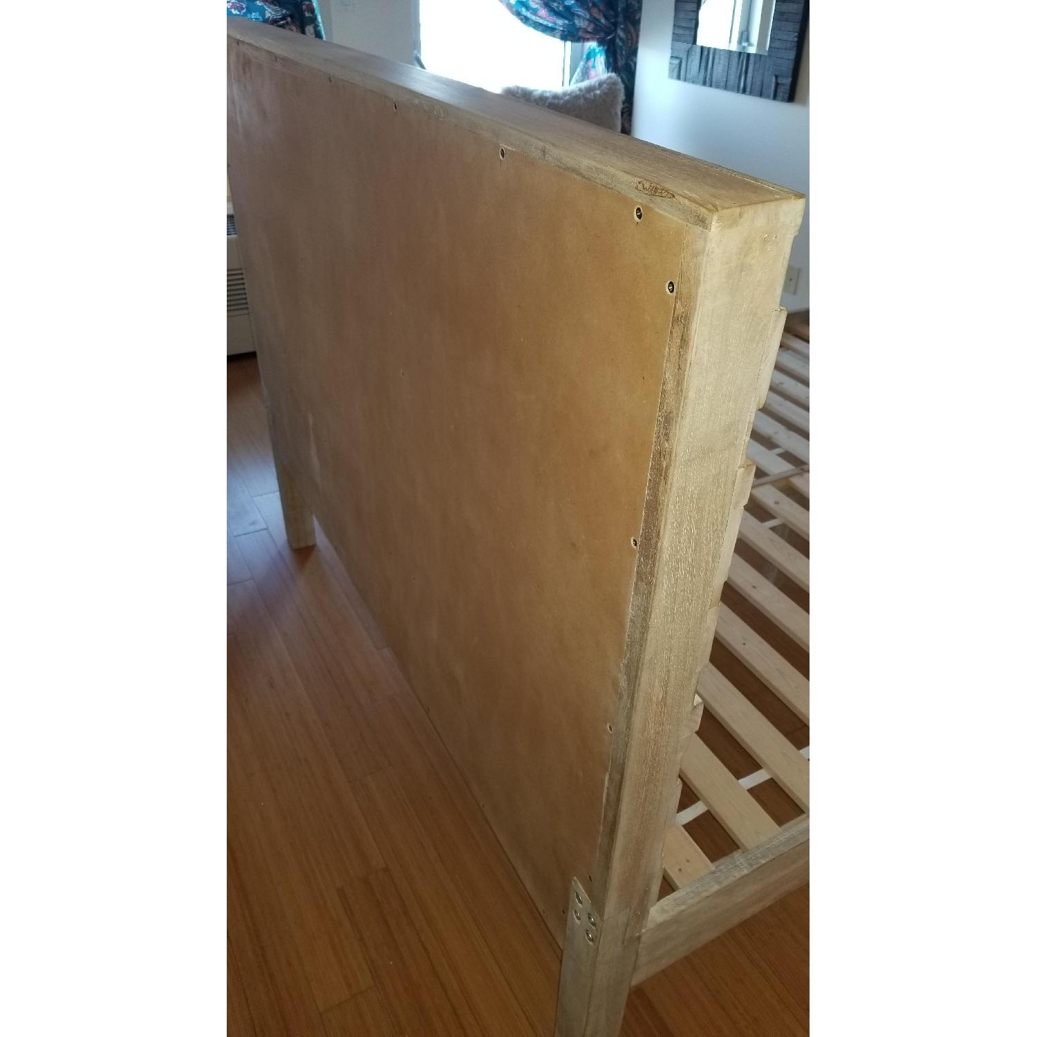 West Elm Queen Stria Bed in Cerused White Wash Grey - image-7