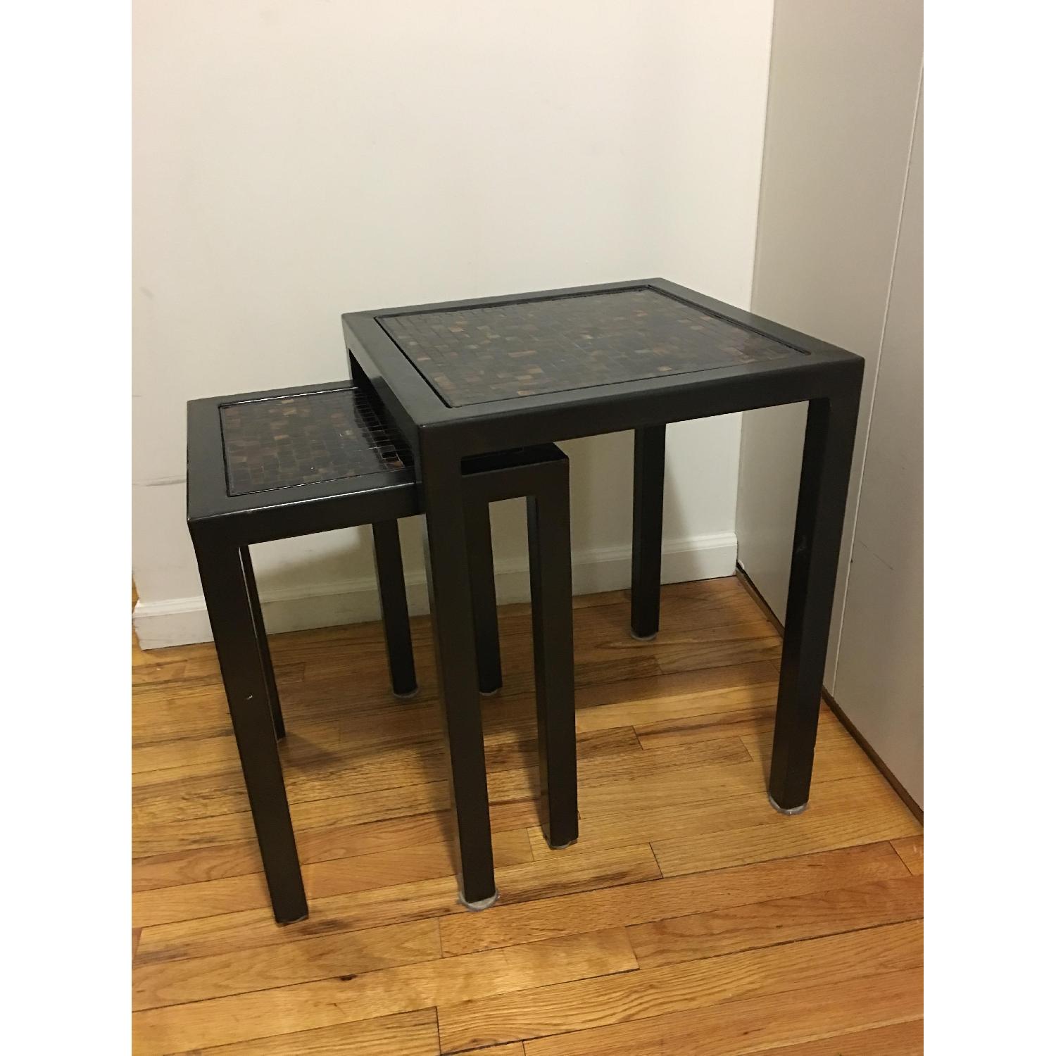 Room & Board Nested Steel & Tile End Tables in Black - image-1