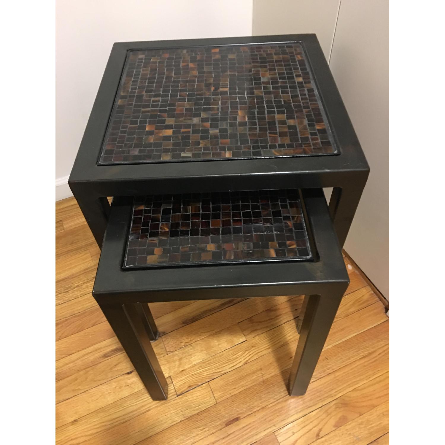 Room & Board Nested Steel & Tile End Tables in Black - image-2