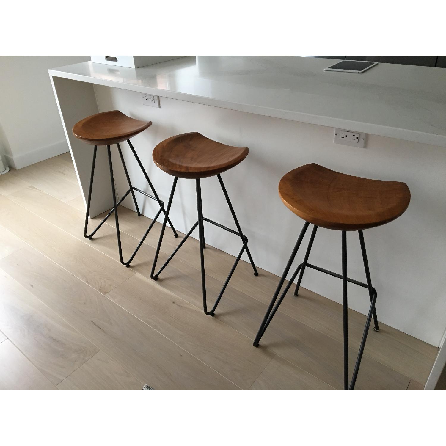 Anthropologie Perch Teak & Steel Counter Stool - image-1