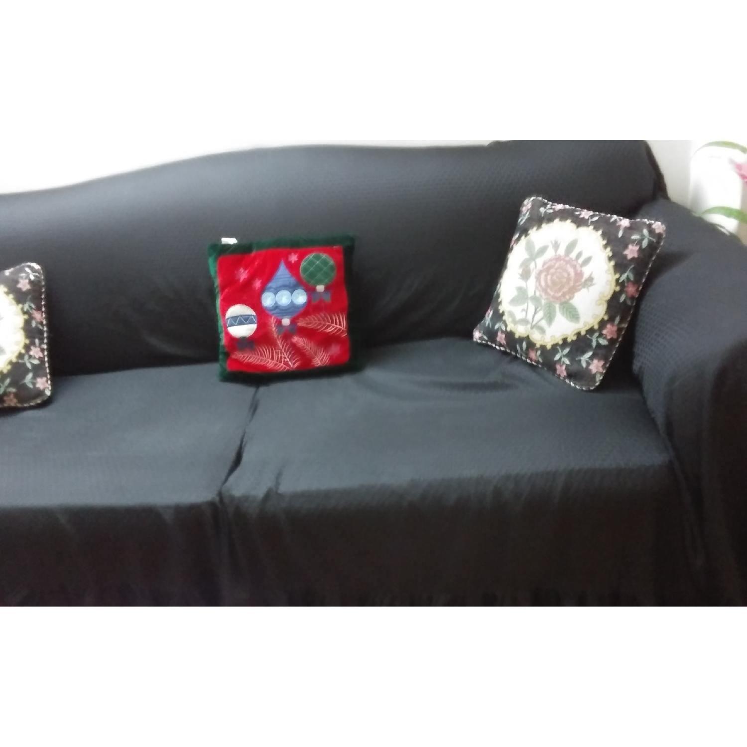 Grey Linen Sofa - image-1