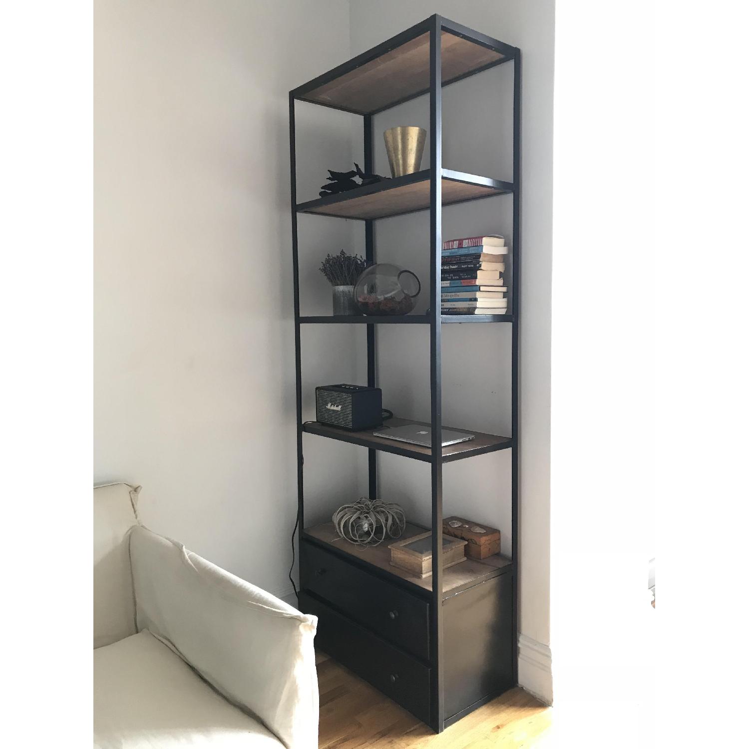 ABC Carpet and Home Black Steel Frame Bookcase w/ Drawers - image-1