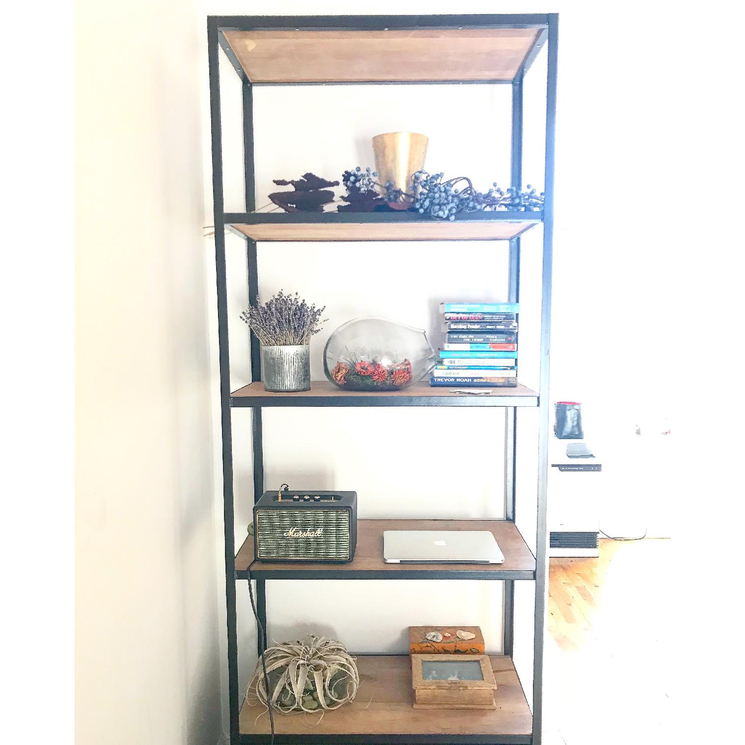 ABC Carpet and Home Black Steel Frame Bookcase w/ Drawers - image-2