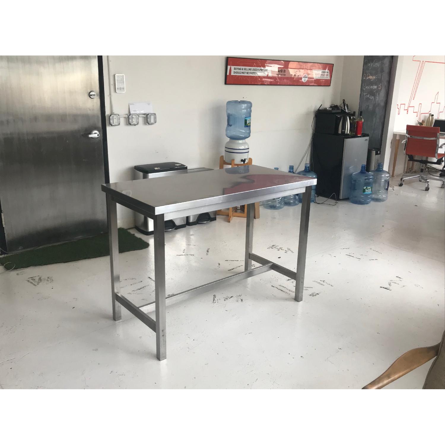 Ikea Silver Metal Kitchen Counter Table - image-1