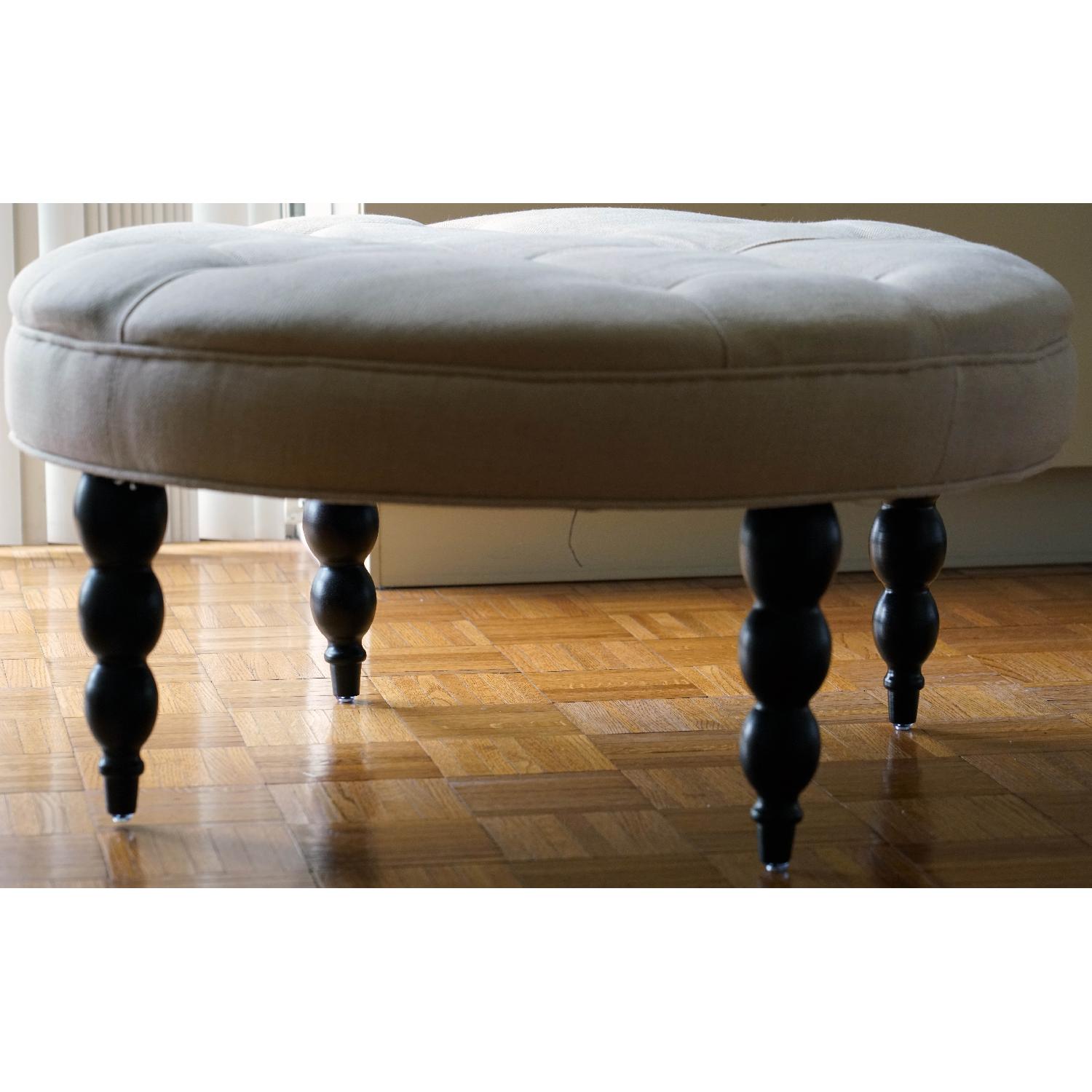 Pier 1 Colette Collection Flax Beige Ottoman - image-1