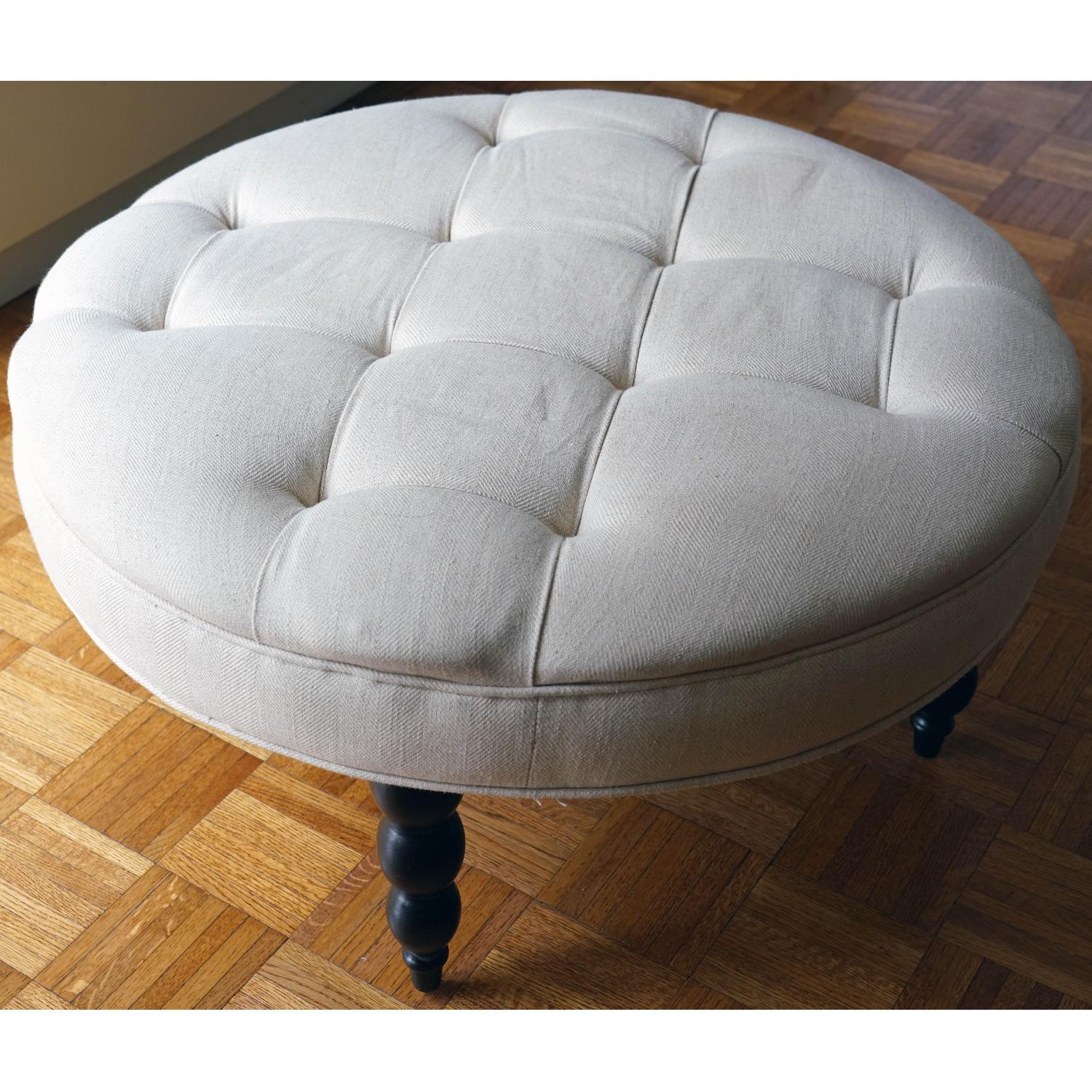 Pier 1 Colette Collection Flax Beige Ottoman - image-3