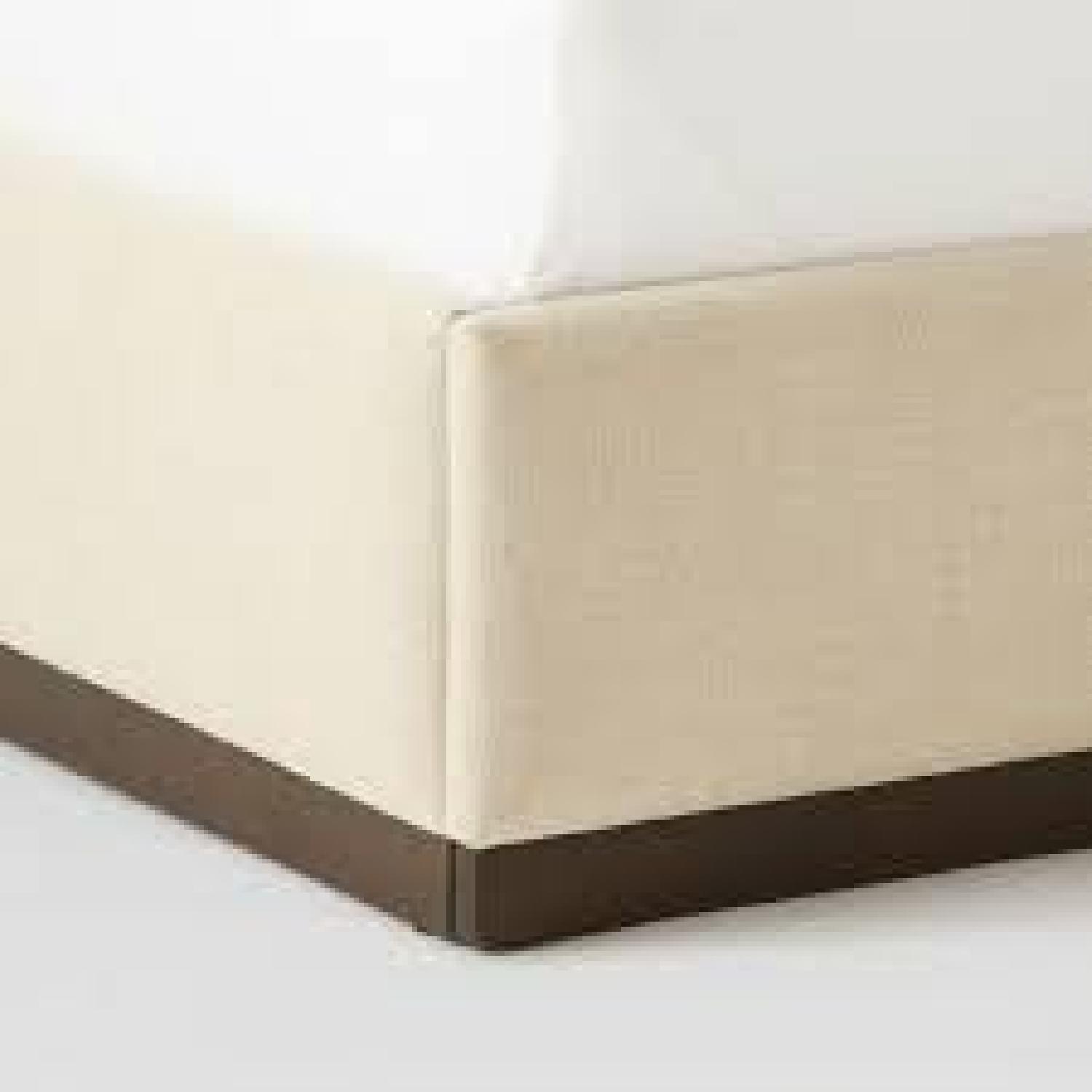 West Elm Plinth Upholstered Bed Frame in Oatmeal - image-4
