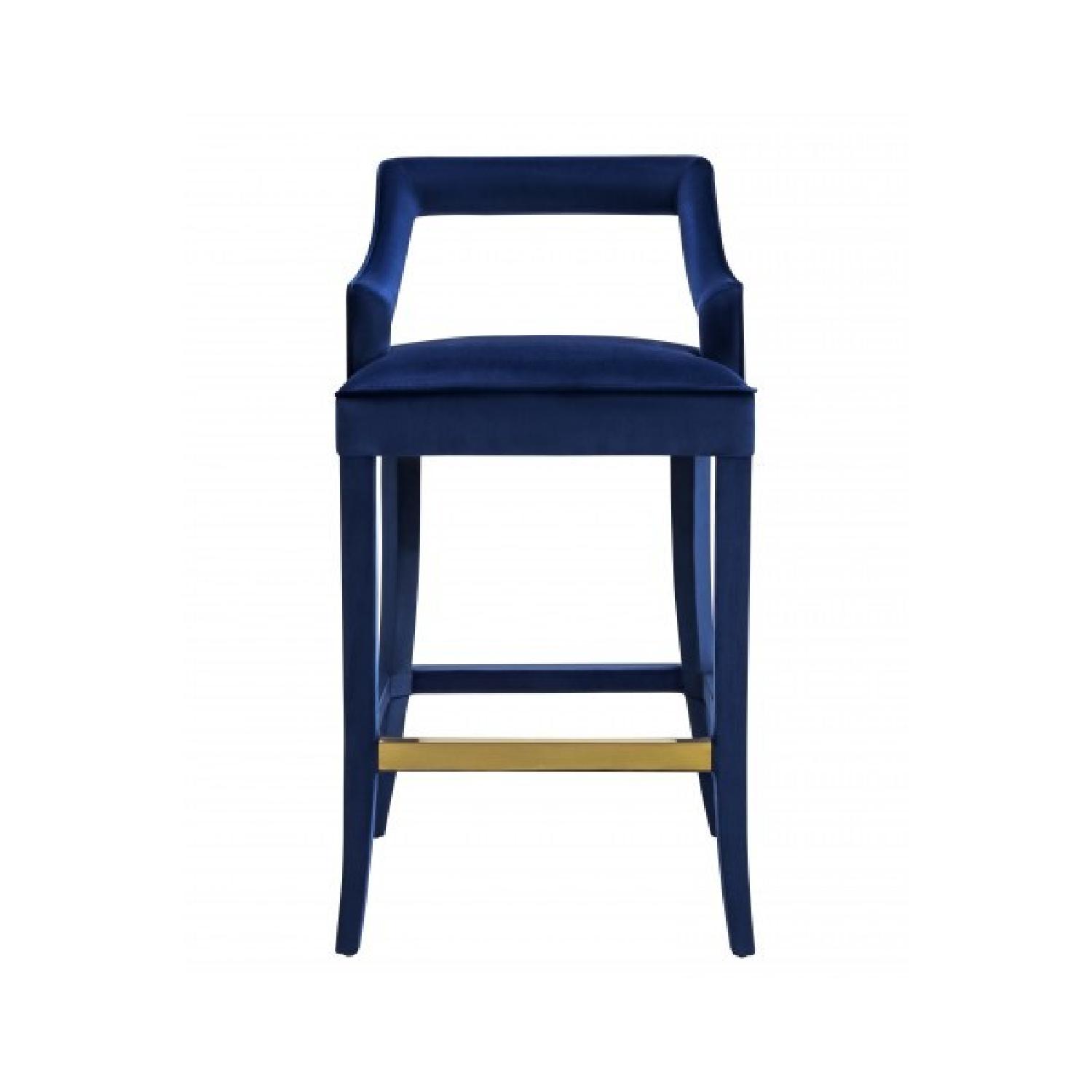 TOV Furniture Tiffany Navy Velvet Bar Stool AptDeco