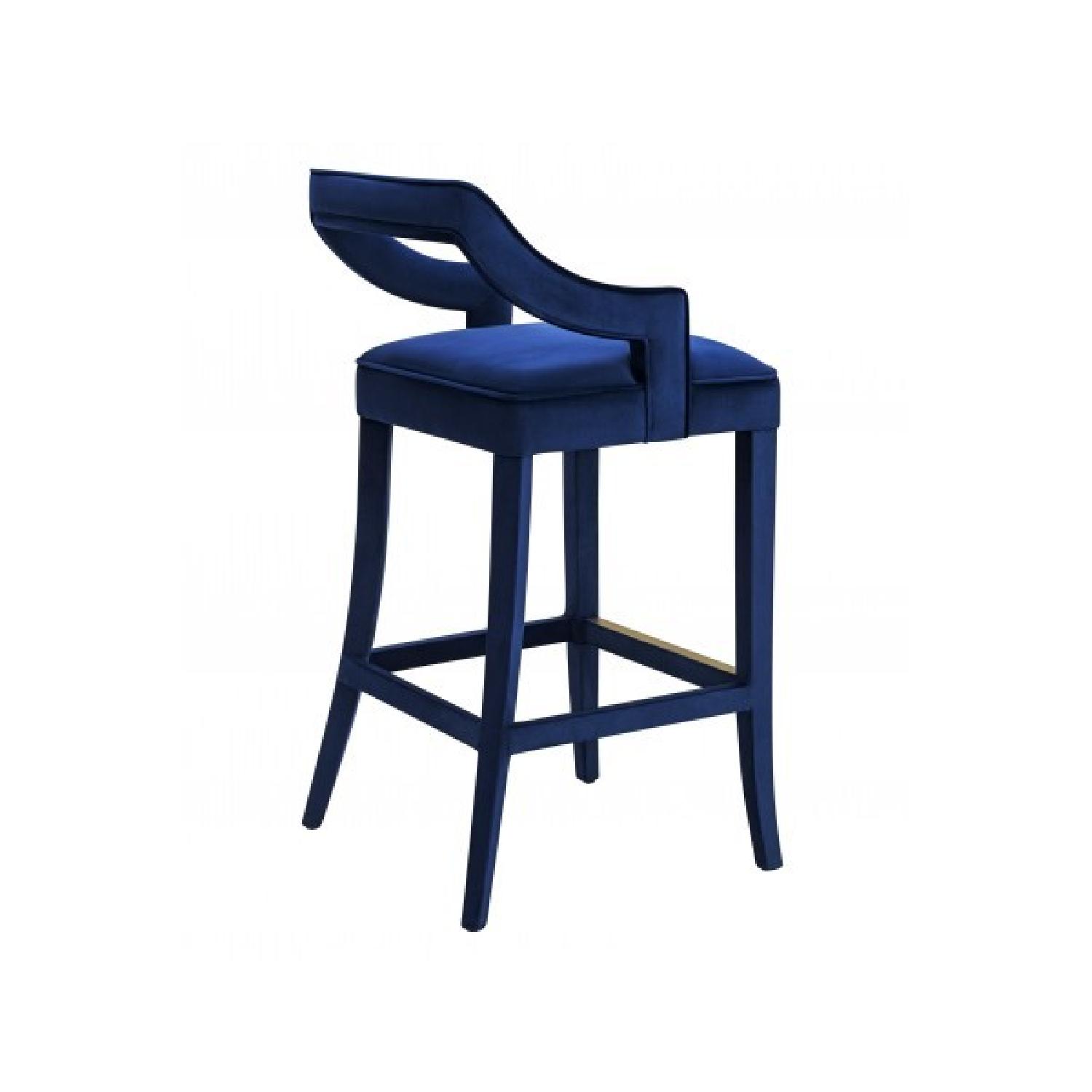 TOV Furniture Tiffany Navy Velvet Bar Stool AptDeco