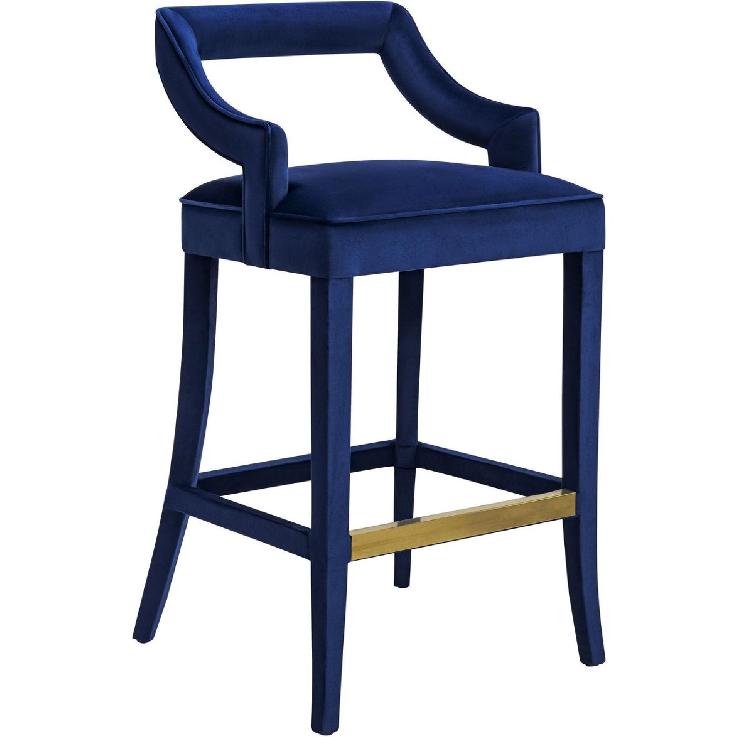 TOV Furniture Tiffany Navy Velvet Bar Stool - image-3