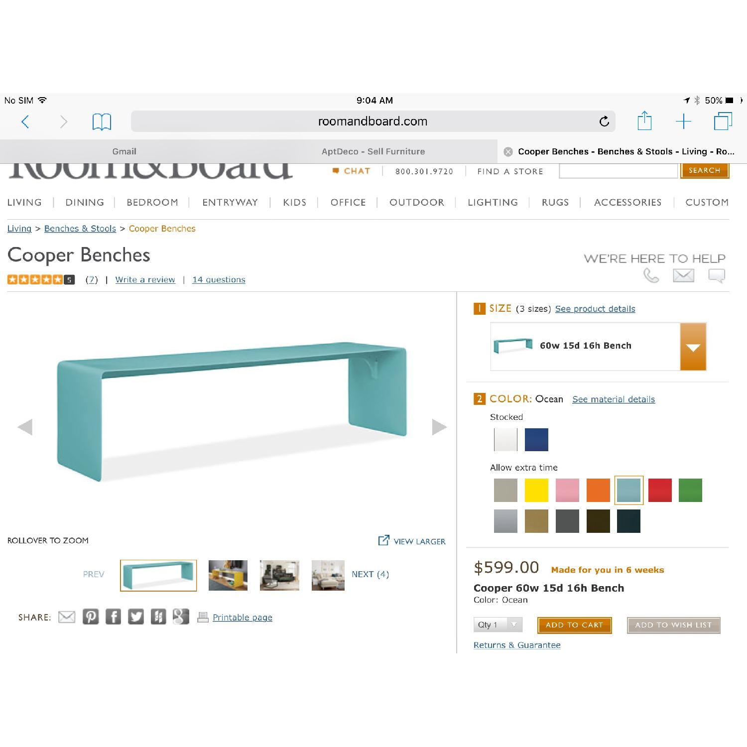 Room & Board Cooper Bench - image-4