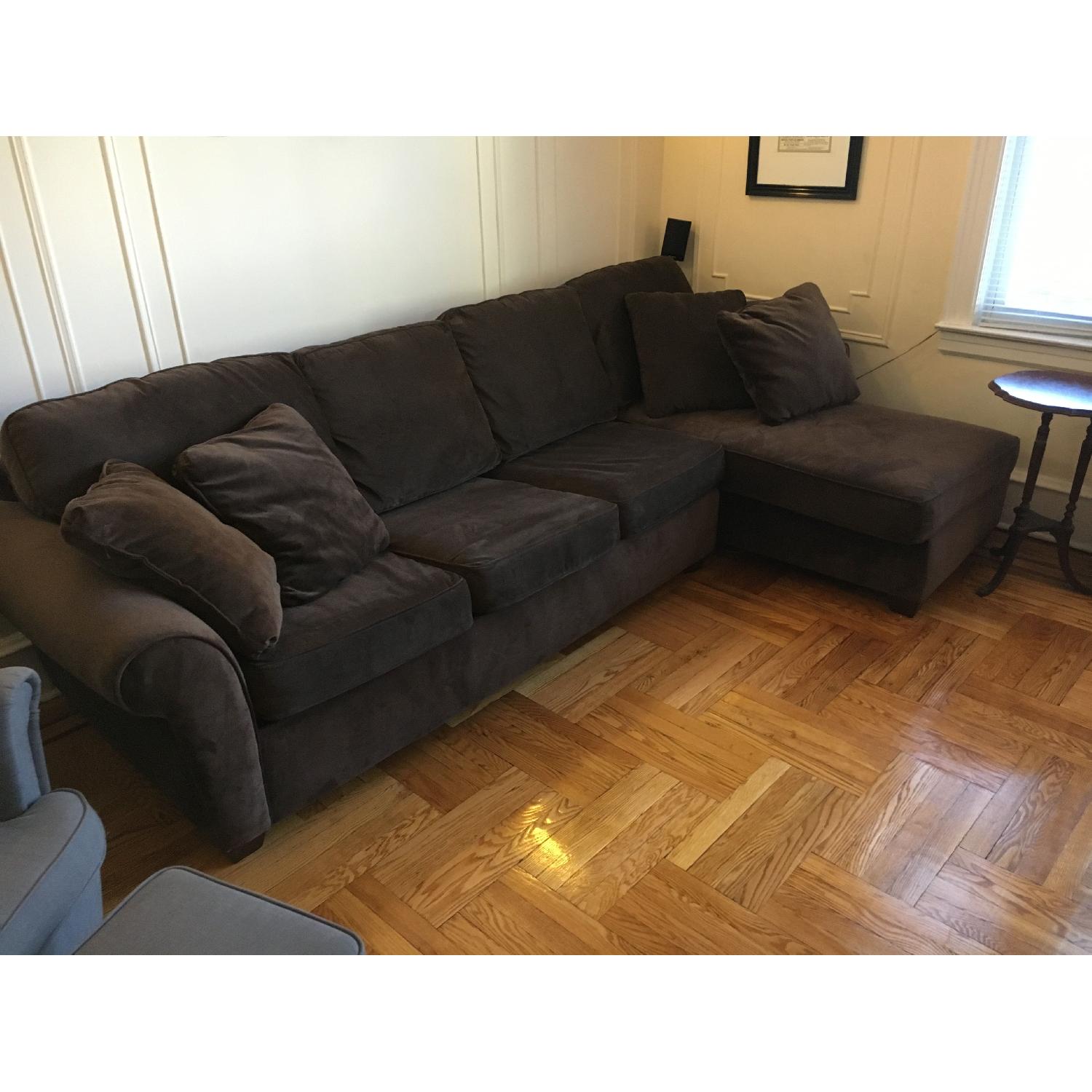 Raymour & Flanigan Chenille Sectional w/ Queen Size Pull Out Bed - image-2