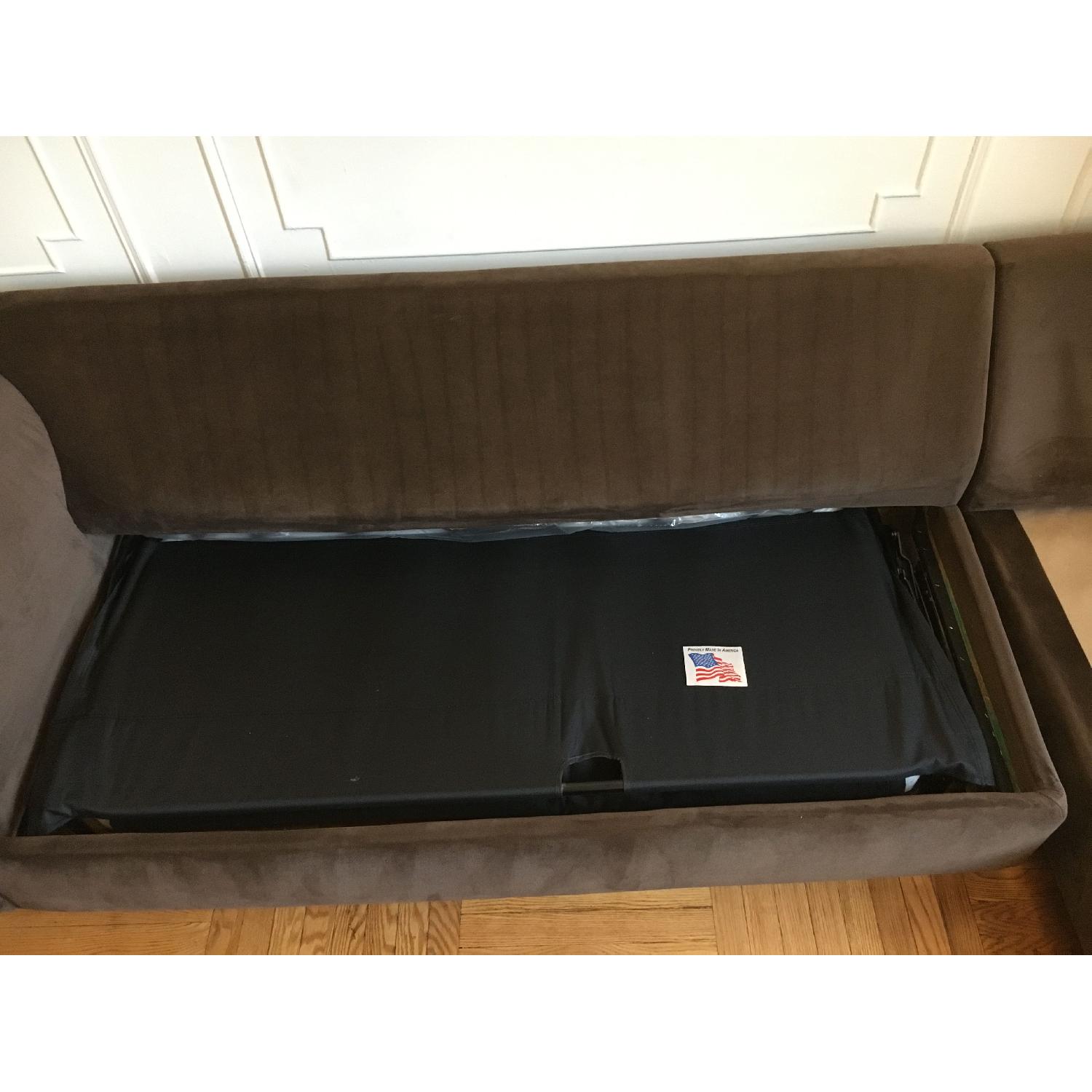 Raymour & Flanigan Chenille Sectional w/ Queen Size Pull Out Bed - image-5