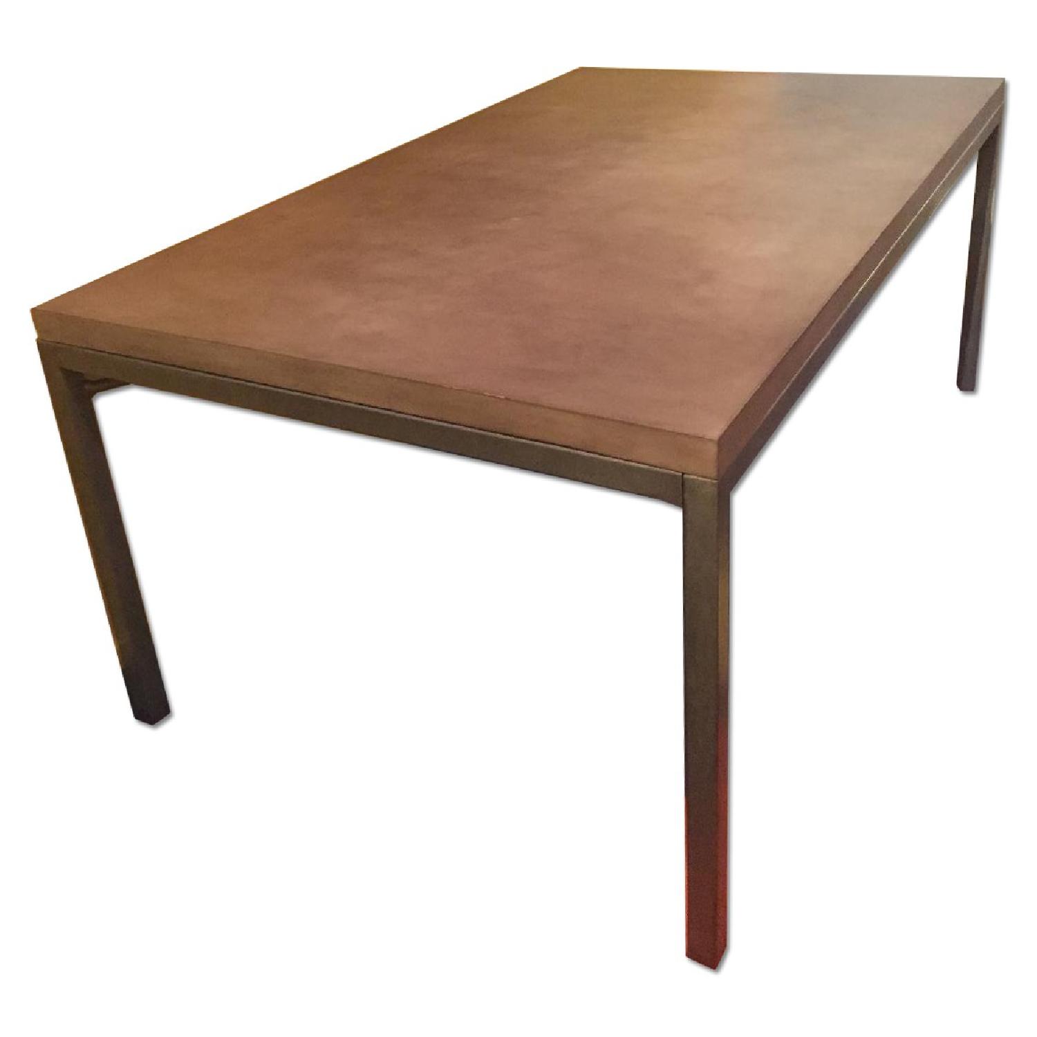 Crate & Barrel Concrete Top Dining Table AptDeco
