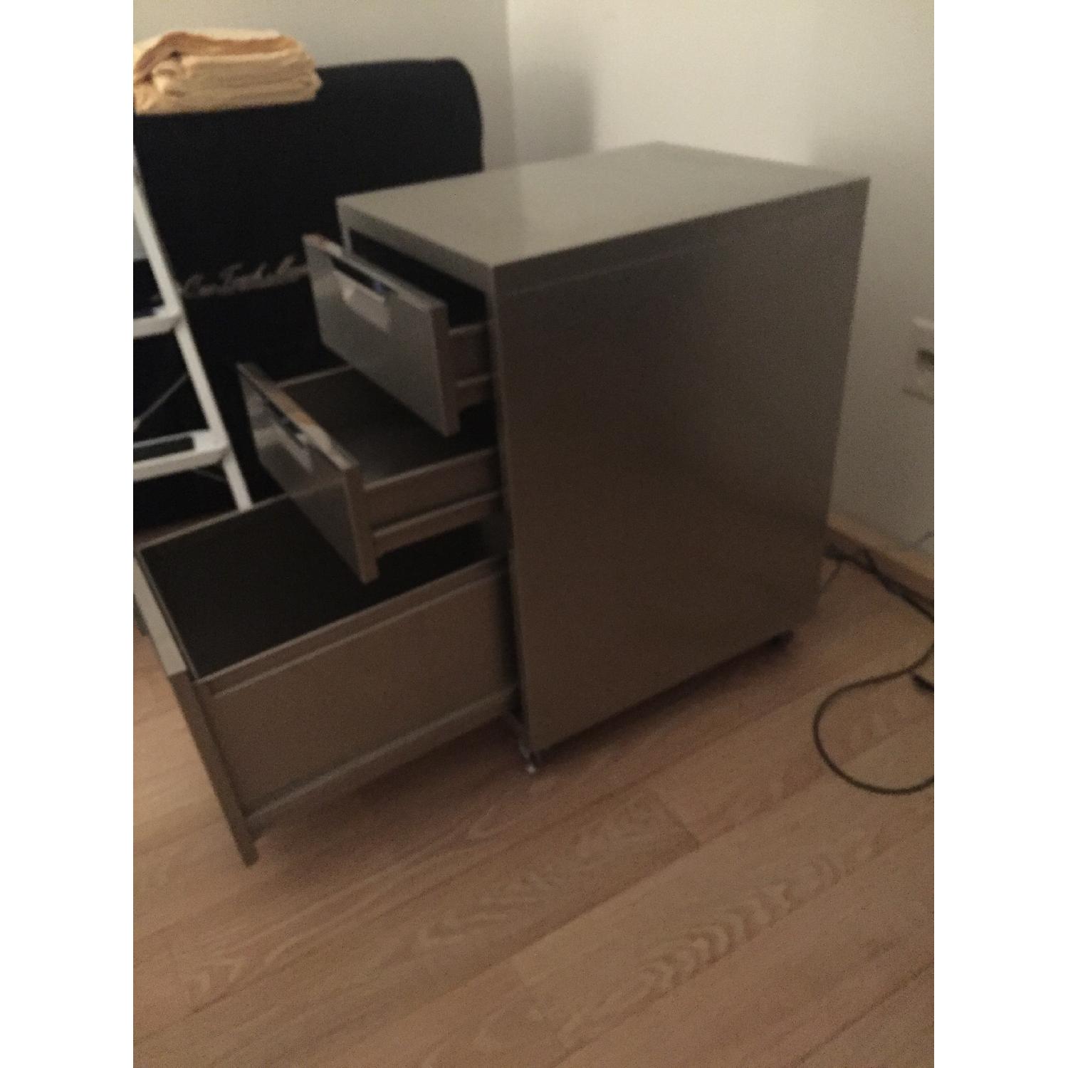 CB2 Metallic Grey Filing Cabinet - image-3