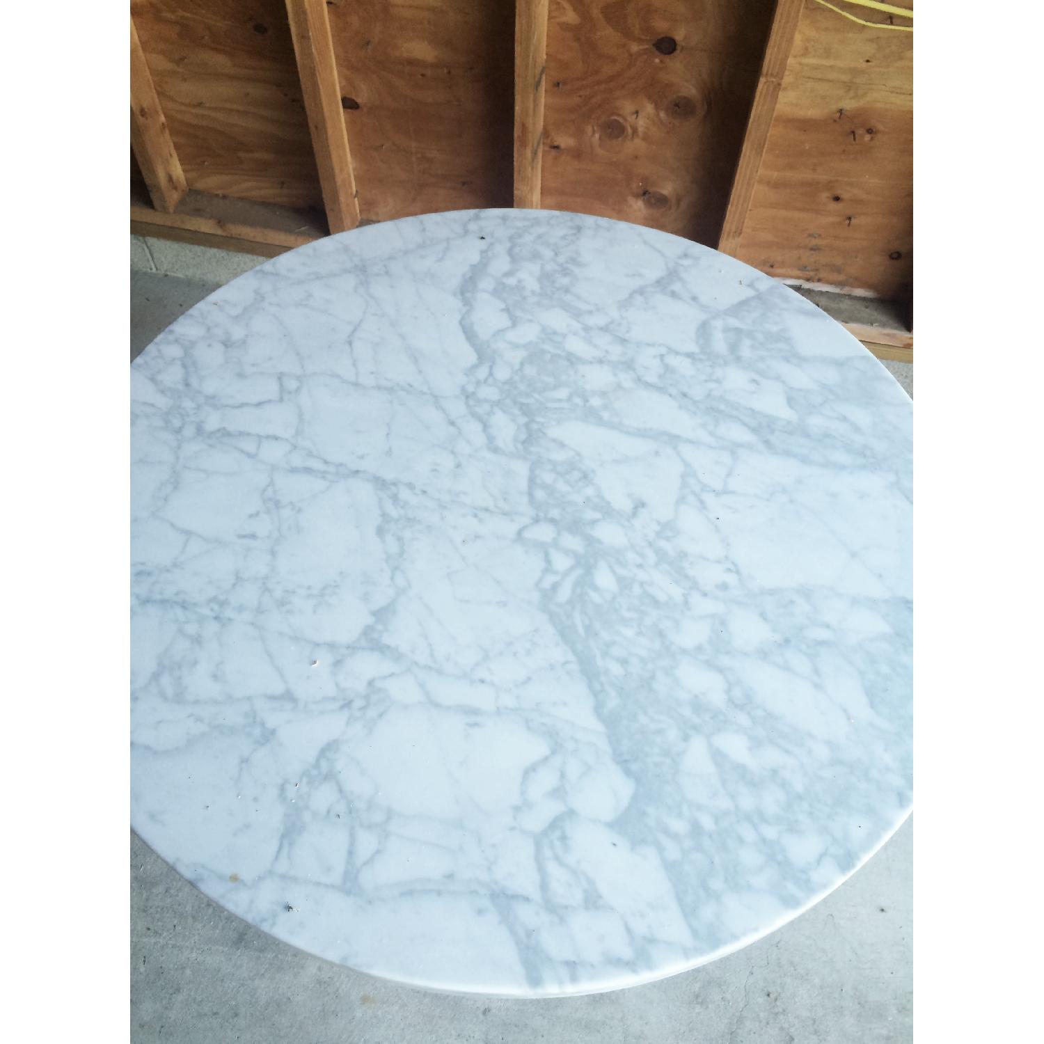 Crate & Barrel French Kitchen Marble Round Bistro Table w/ 2 Chairs - image-4