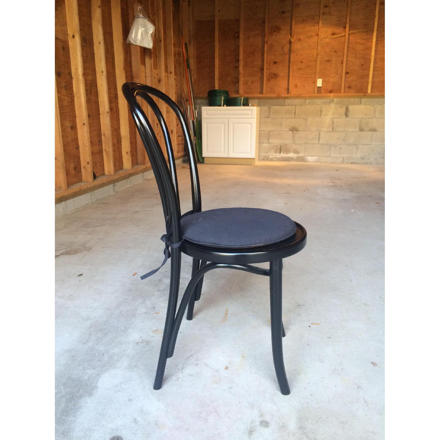 Crate & Barrel French Kitchen Marble Round Bistro Table w/ 2 Chairs - image-9