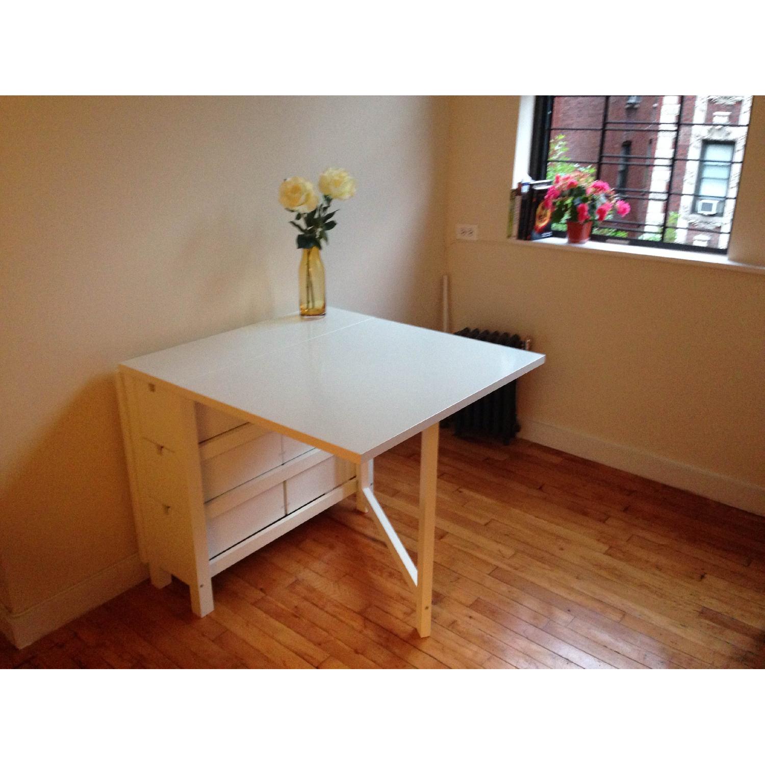 Ikea Gorden Gateleg Table in White - image-1