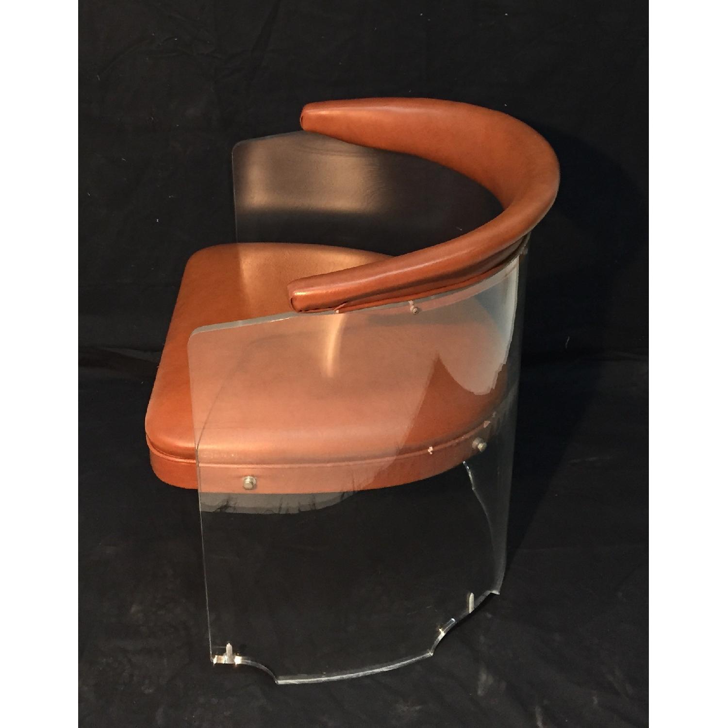 Hill Manufacturing Co. Mid-Century Modern Lucite Tub Chairs w/ Vinyl Upholstery - Pair - image-2