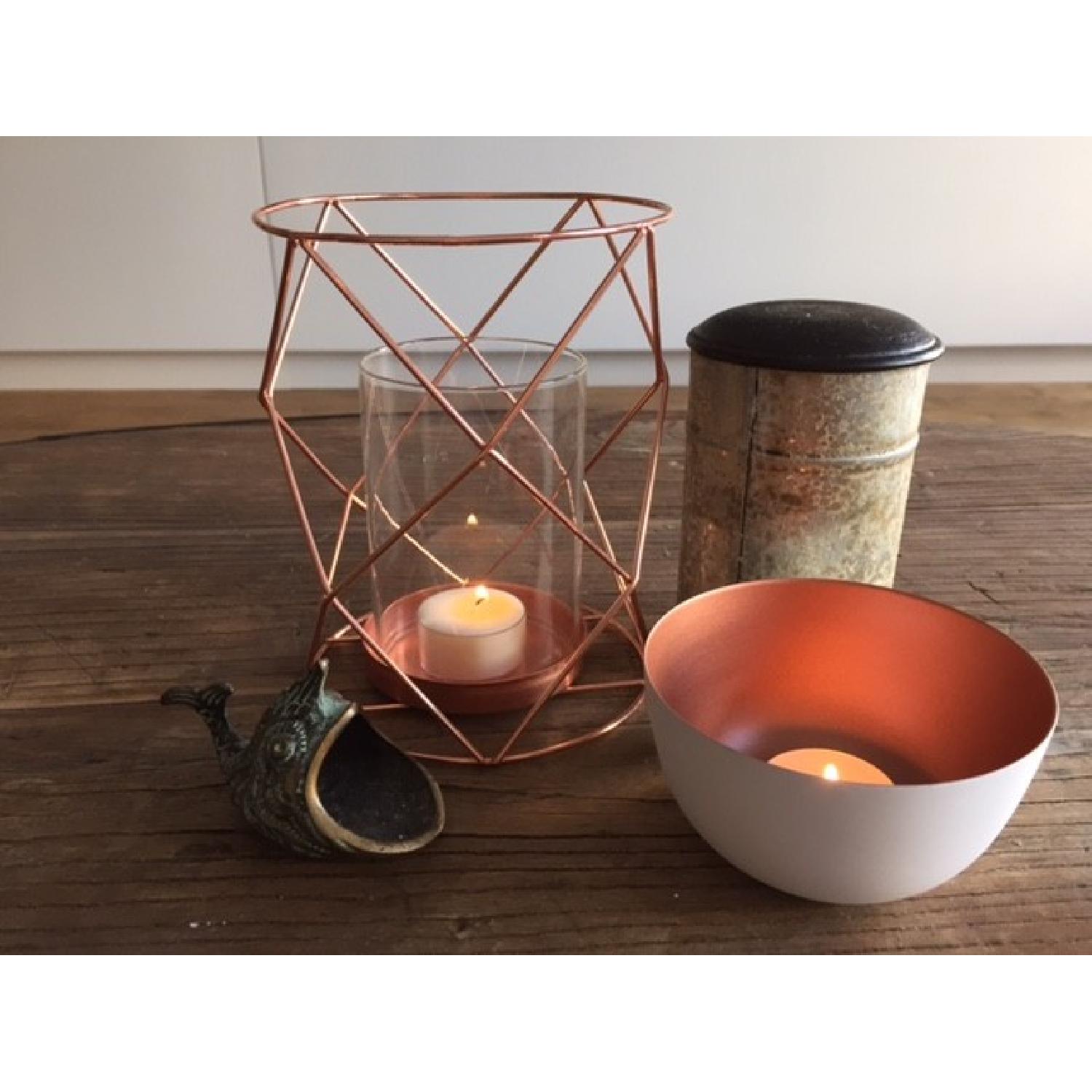 Copper Candle Coffee Table Display - Pair - image-3