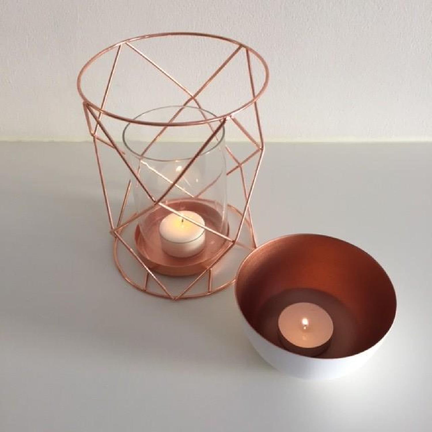 Copper Candle Coffee Table Display - Pair - image-6