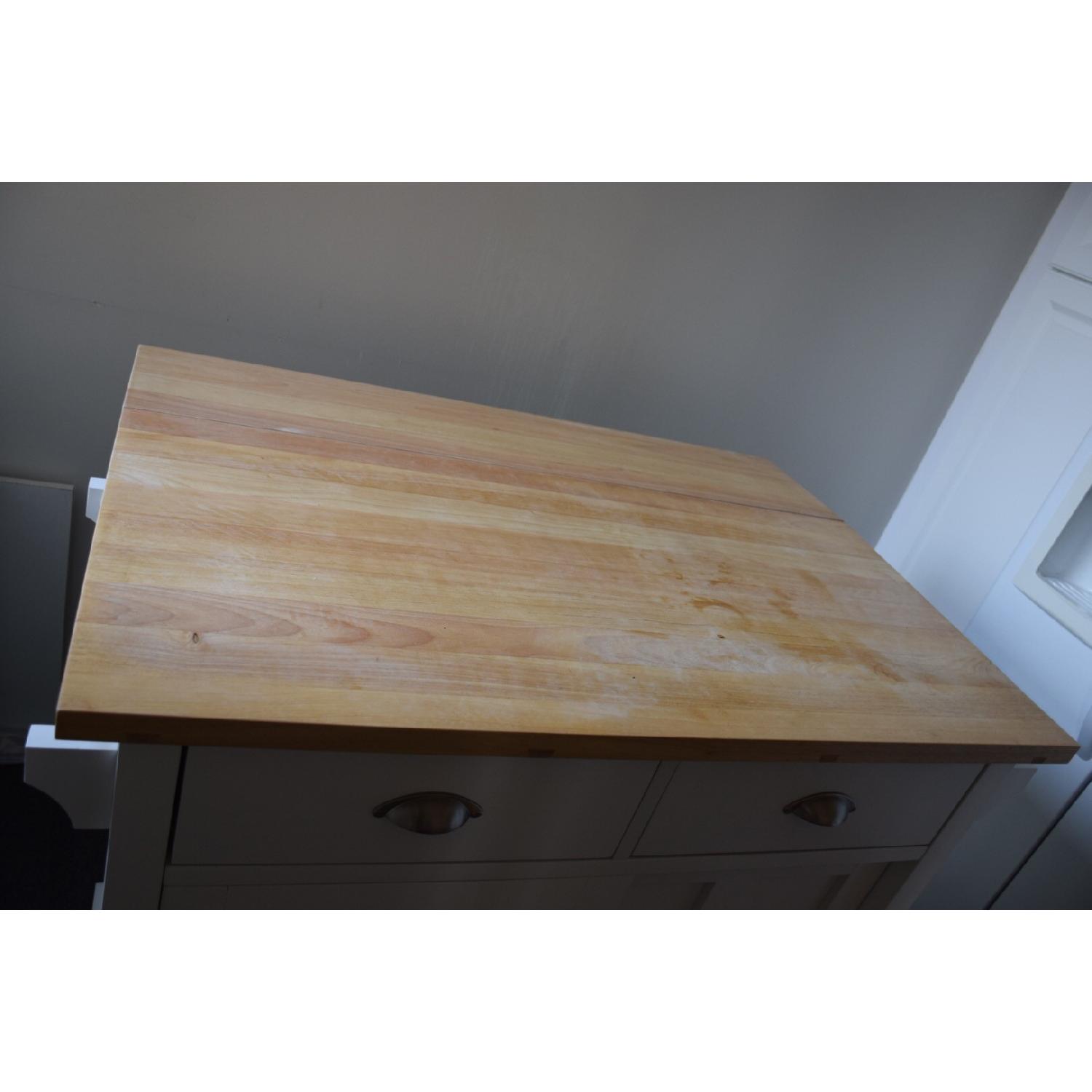 Crate & Barrel Belmont White Kitchen Island Cart - image-4