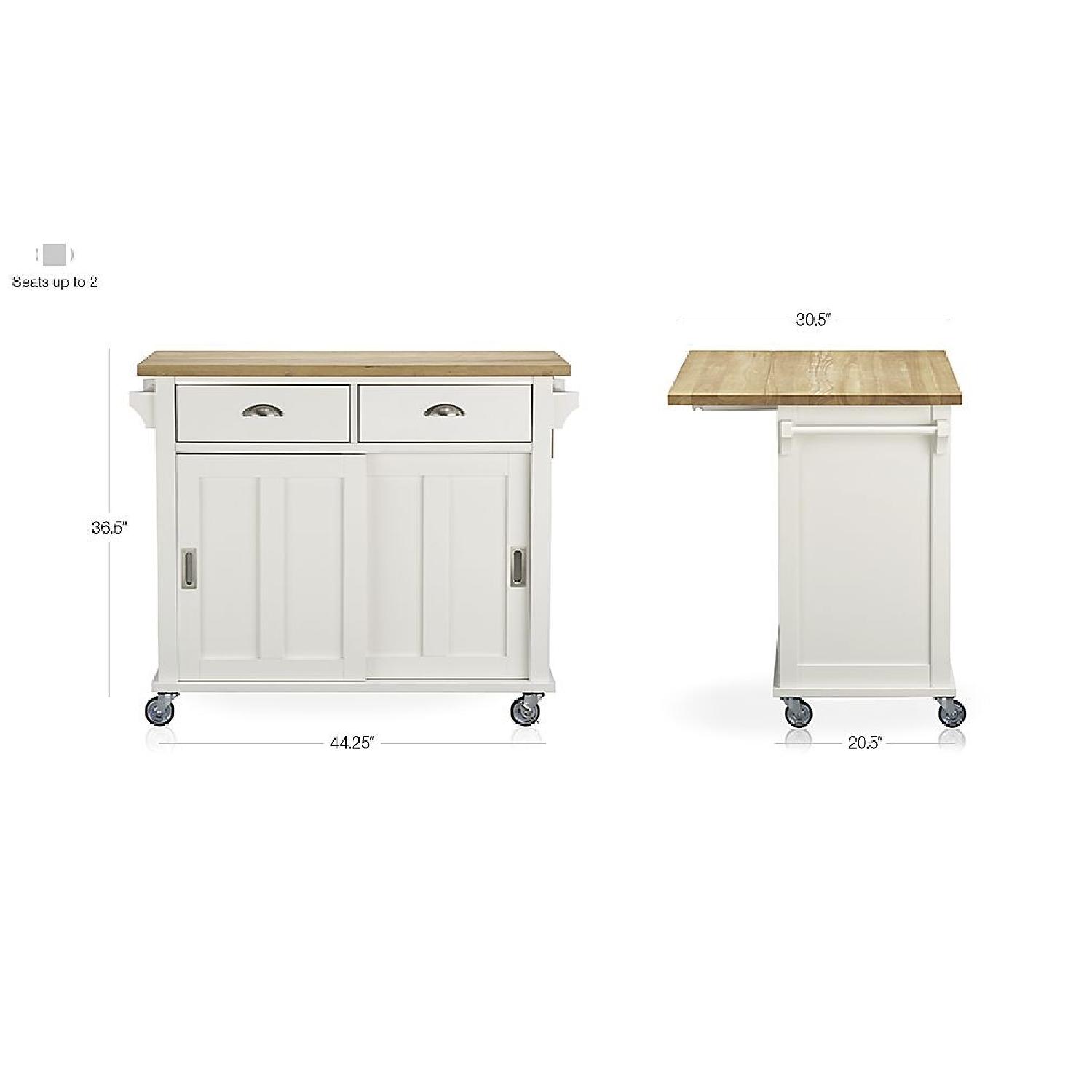Crate & Barrel Belmont White Kitchen Island Cart - image-5