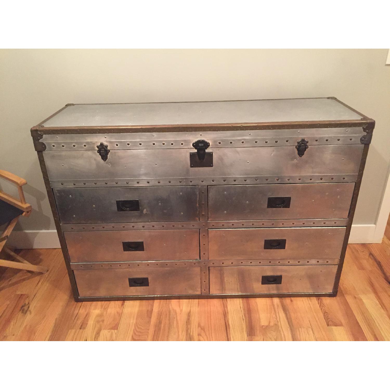 Restoration Hardware Large Metal Trunk and Double Chest - image-1