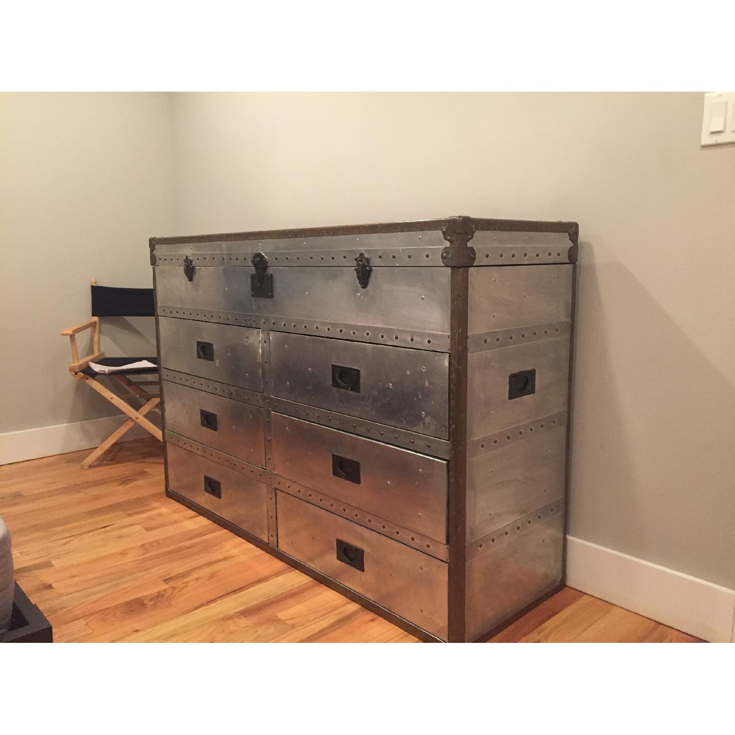Restoration Hardware Large Metal Trunk and Double Chest AptDeco