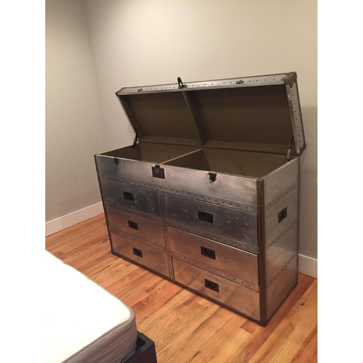 Restoration Hardware Large Metal Trunk and Double Chest - image-3