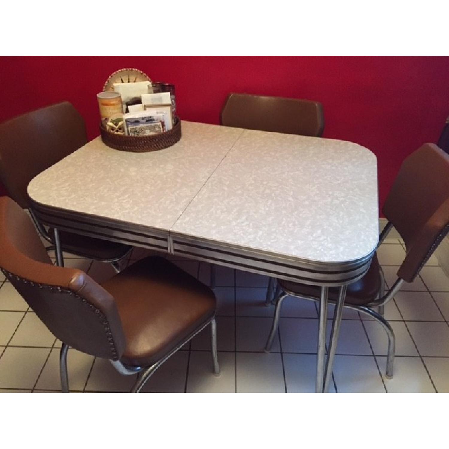 Vintage Chrome 1950's Kitchen Table w/ 4 Chairs - image-1