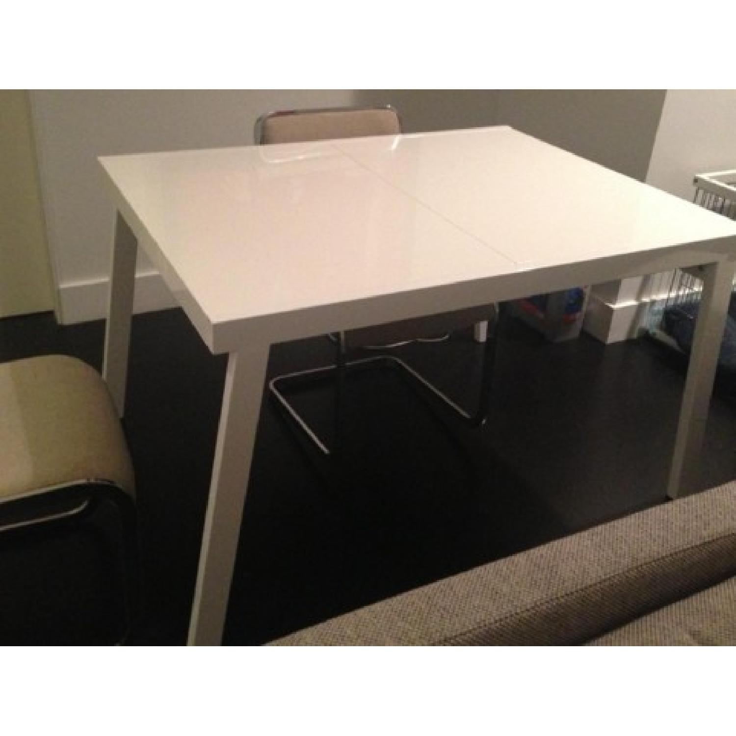 CB2 White Extendable Dining Table - image-5