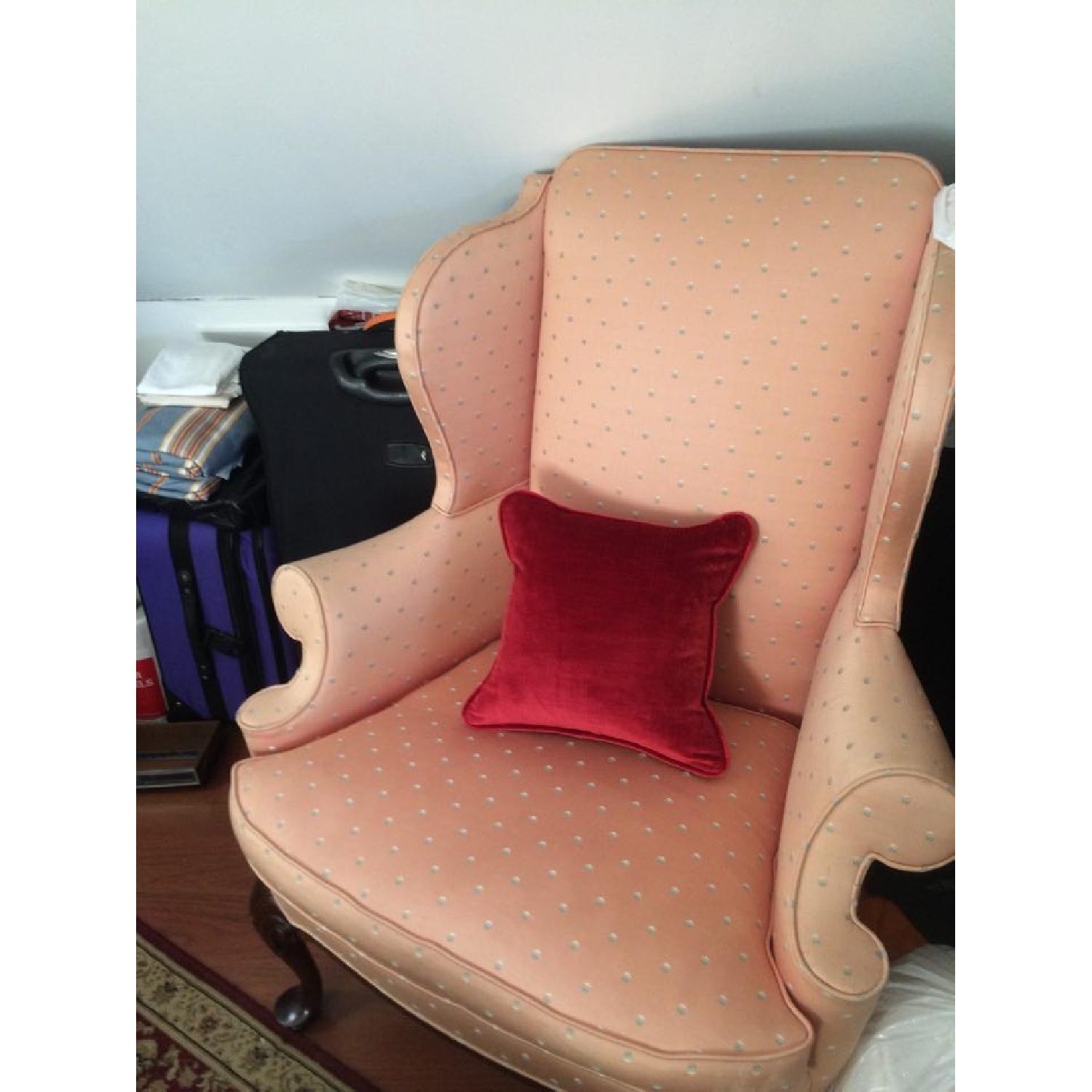 Light Pink Wingback Chair - image-1